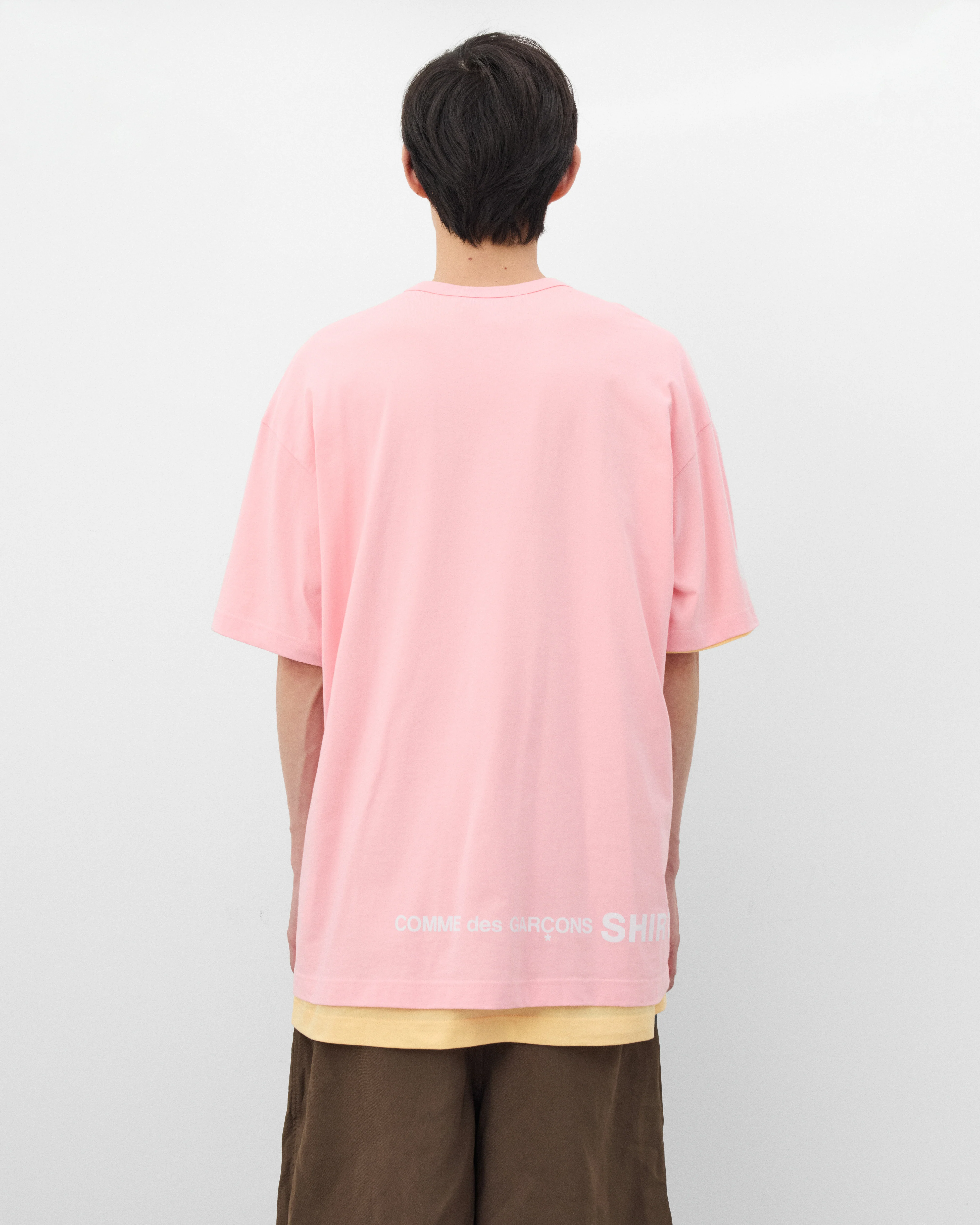 CDG Shirt - Men's Back Logo T-Shirt - (Pink) - Image 5