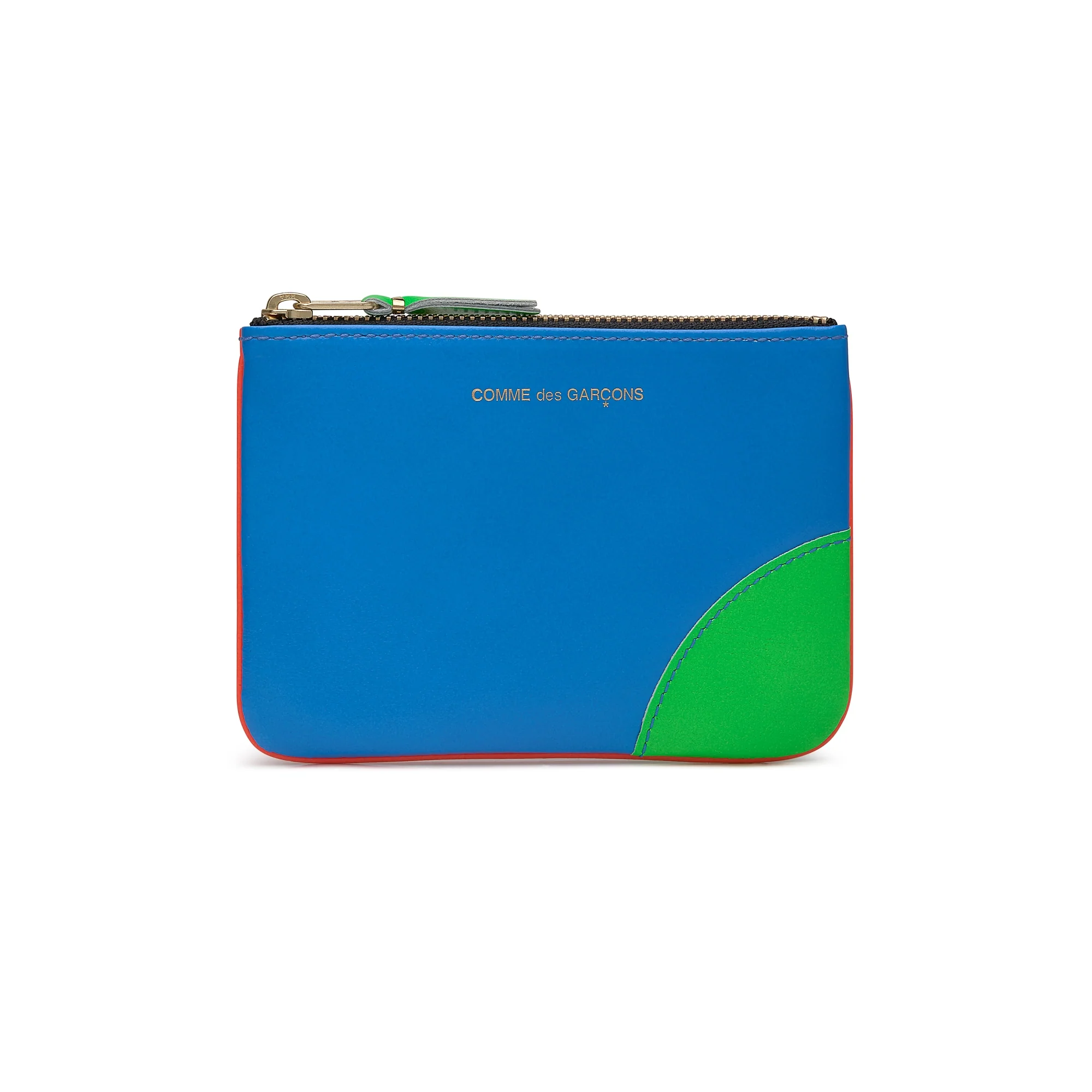 CDG Wallet - Super Fluo Zip Pouch - (Orange/Blue SA8100SF)