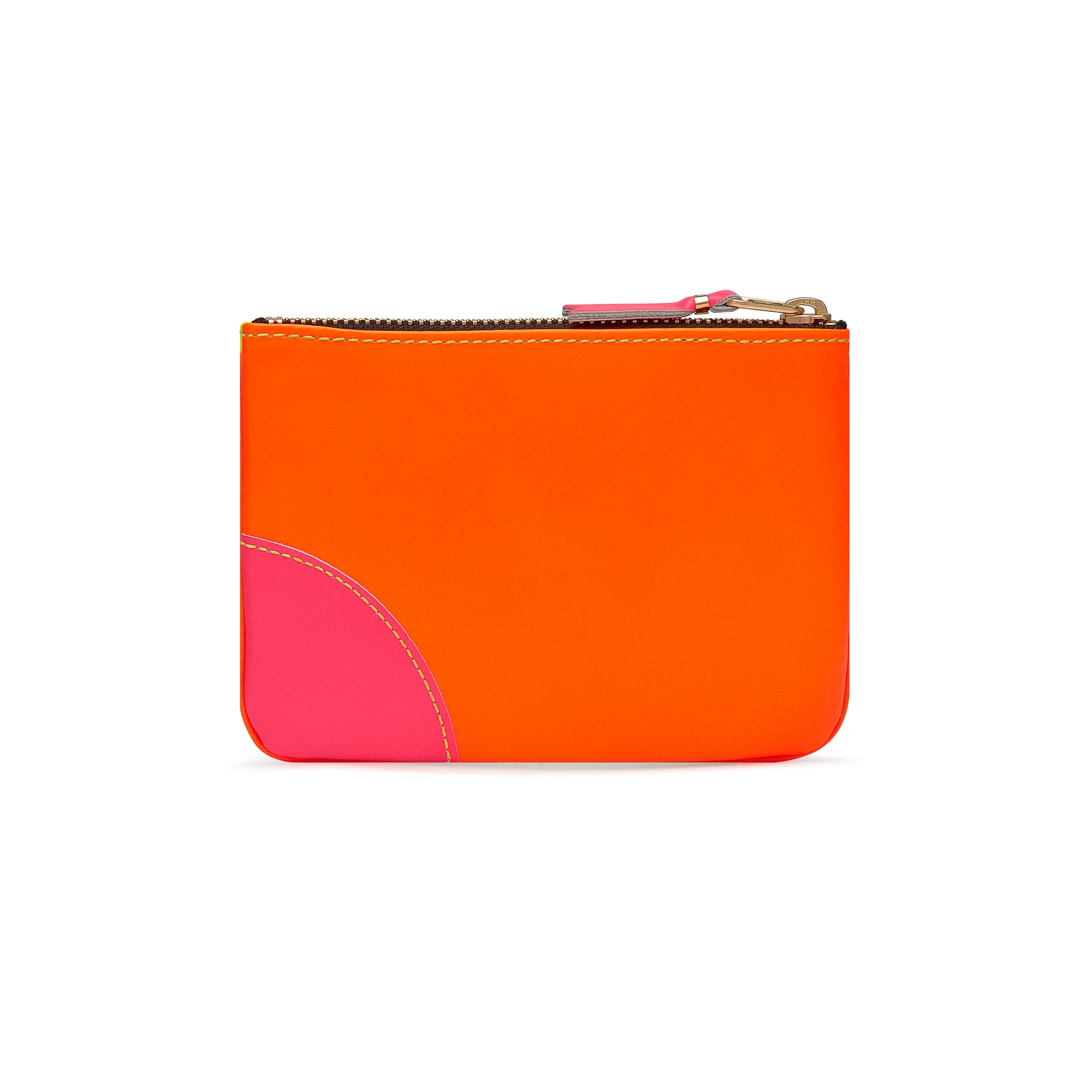 CDG Wallet - Super Fluo Leather Zip Pouch - (Yellow/Orange SA8100SF) - Image 2