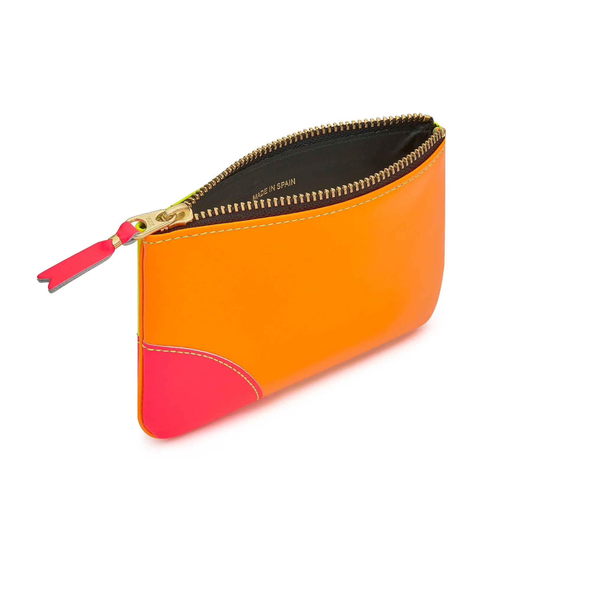 CDG Wallet - Super Fluo Leather Zip Pouch - (Yellow/Orange SA8100SF) - Image 4