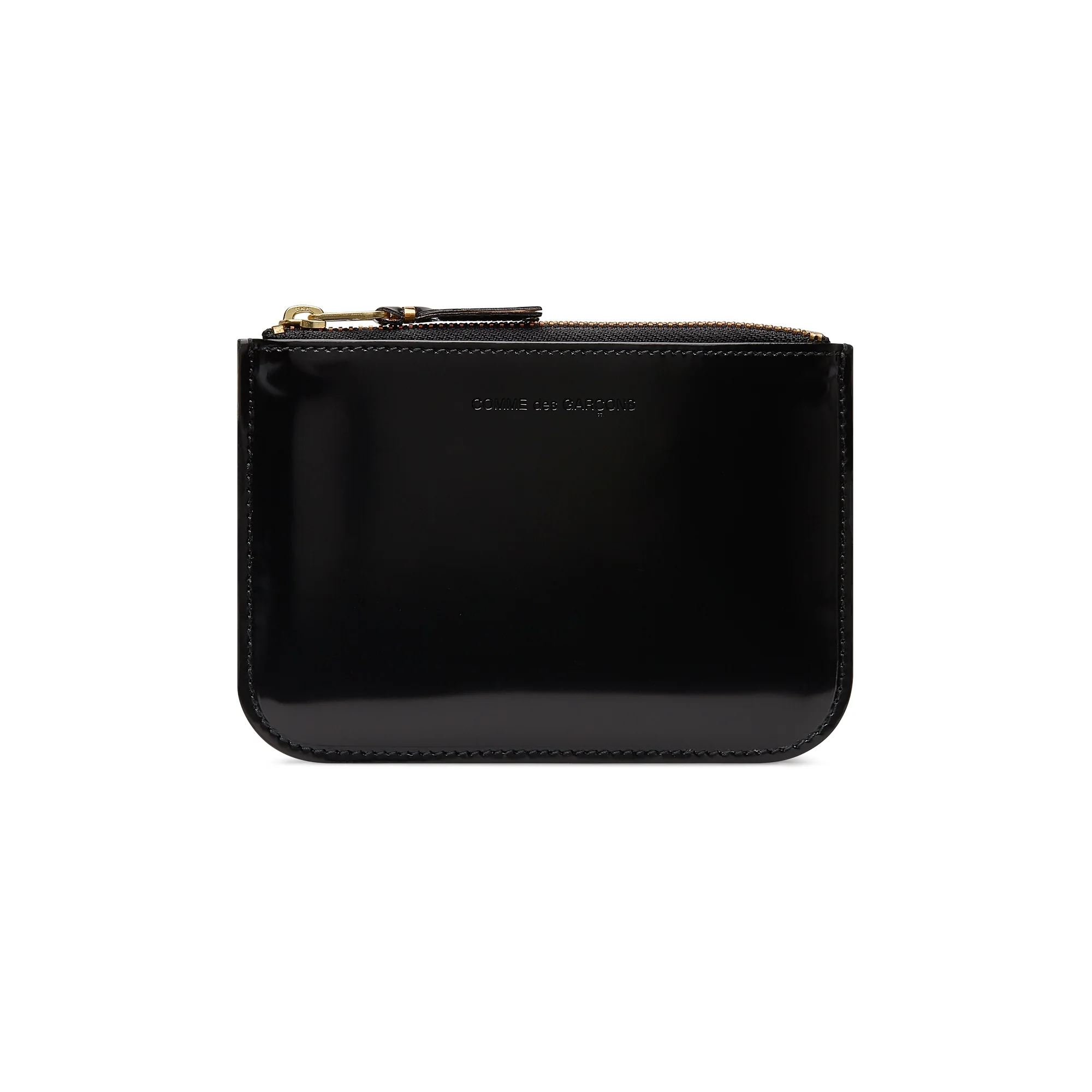 CDG Wallet - Leather Zip Pouch - (Gold/Black SA8100MI)