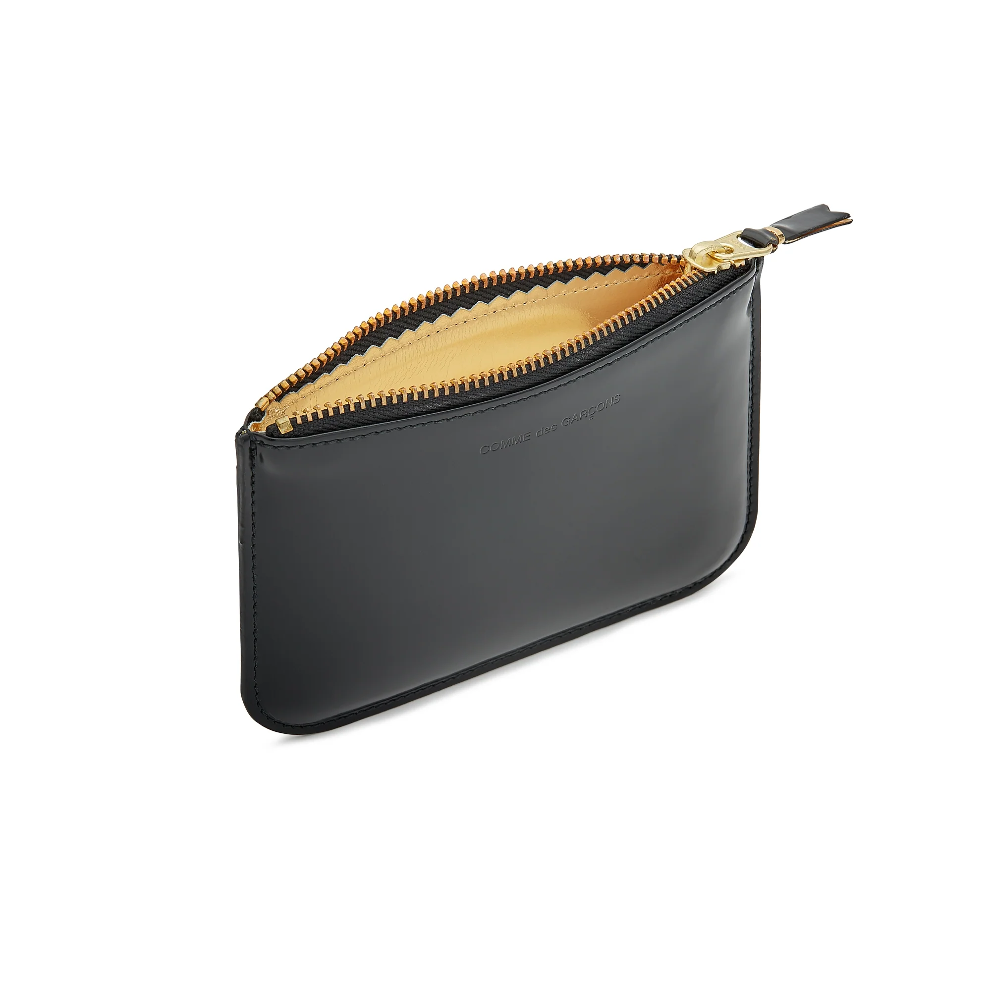 CDG Wallet - Leather Zip Pouch - (Gold/Black SA8100MI) - Image 2