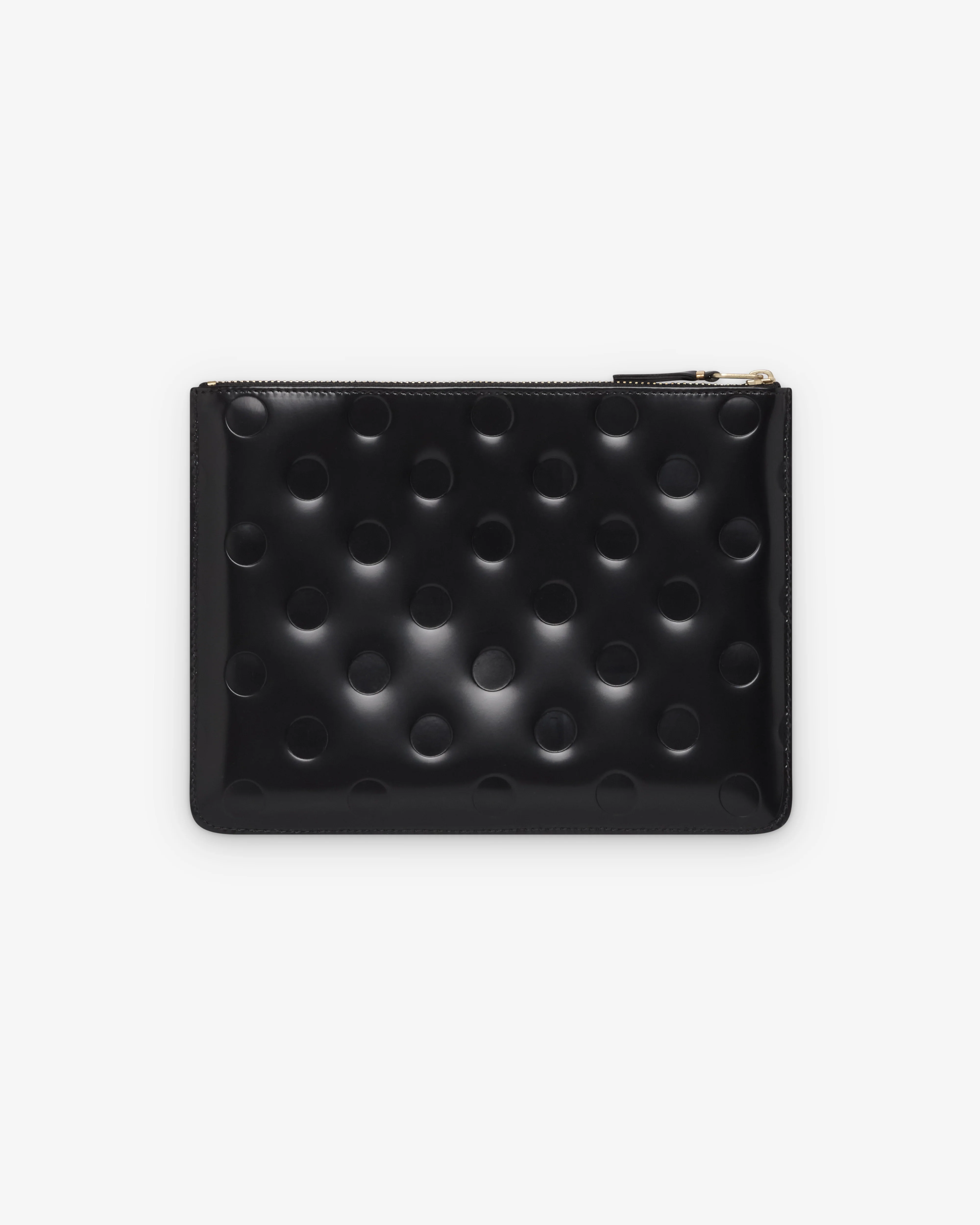 CDG Wallet - Embossed Polka Dots Zip Pouch - (Black) - Image 2