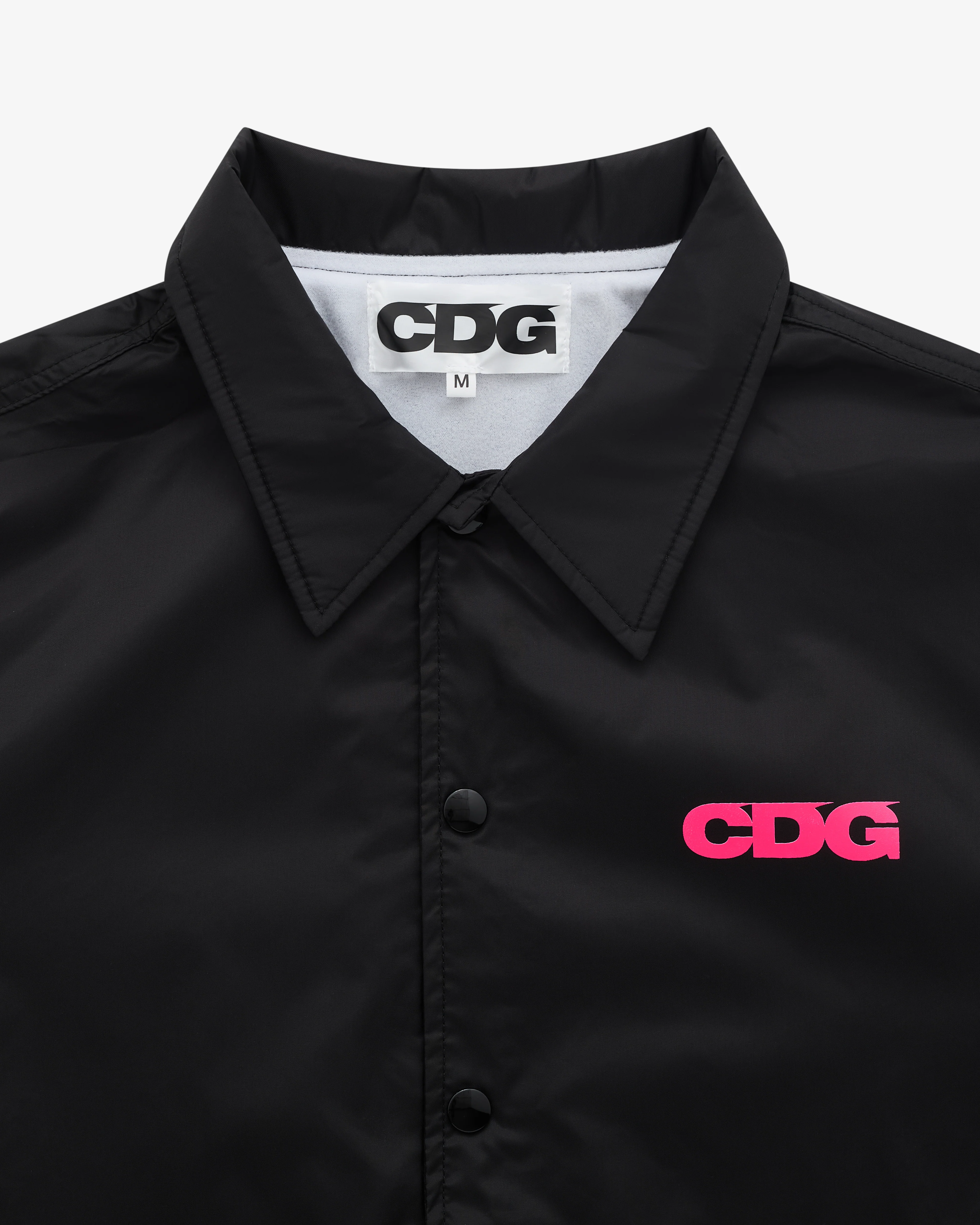 CDG - Pink Logo Coach Jacket - (Black) - Image 4