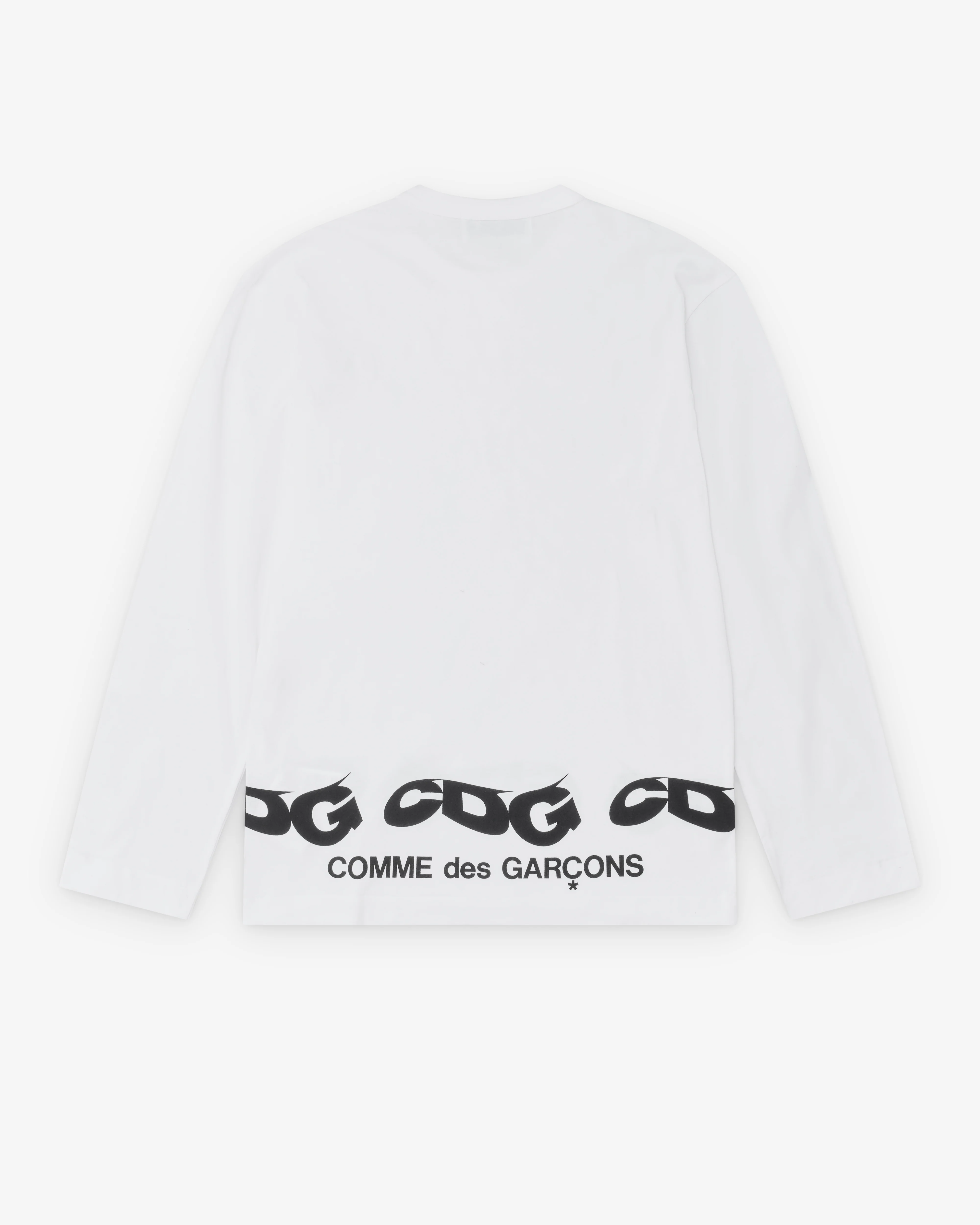 CDG - Men's Wavy Print L/S T-Shirt - (White) - Image 2