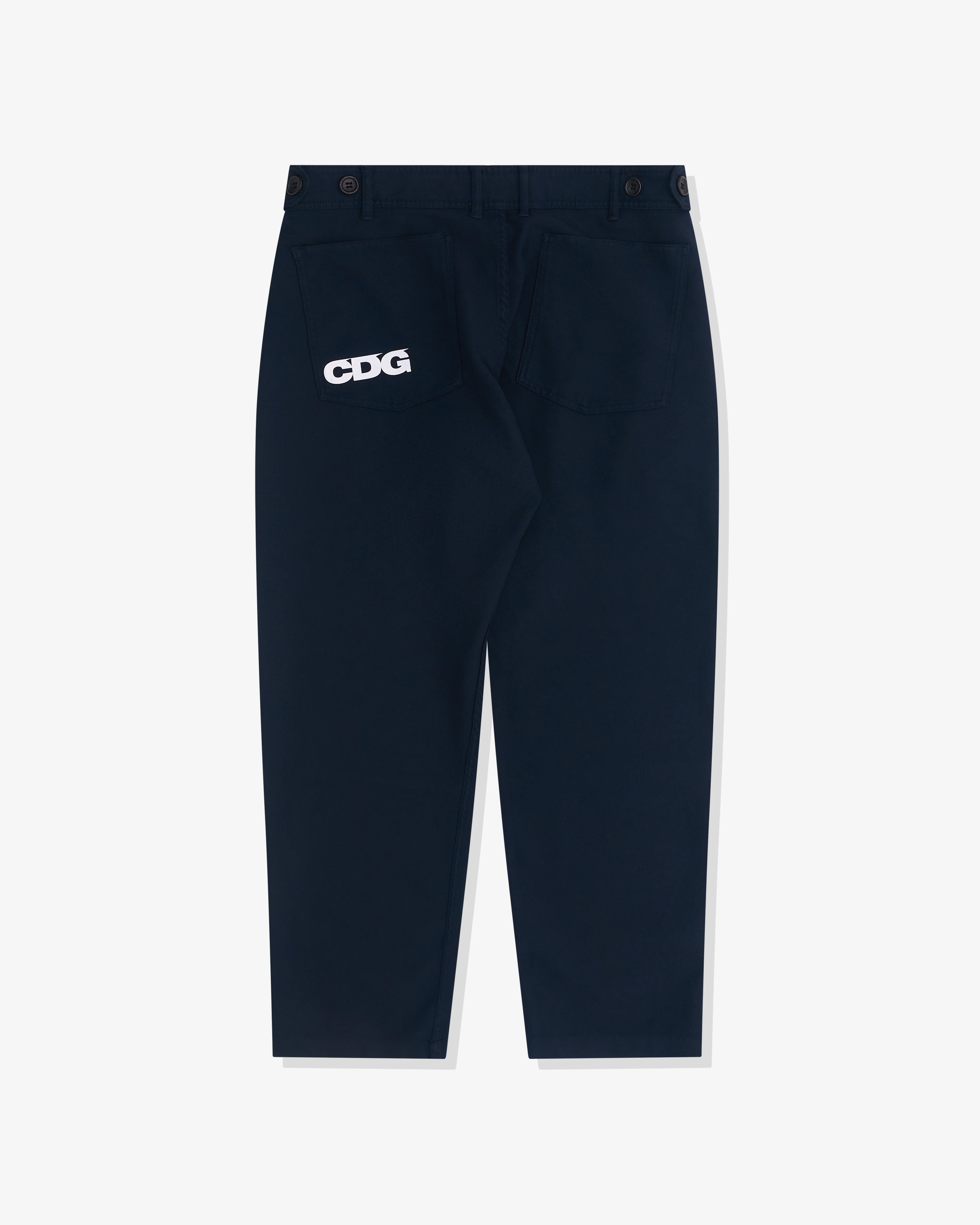 CDG - Polyester Twill Tapered Trousers - (Navy) - Image 2