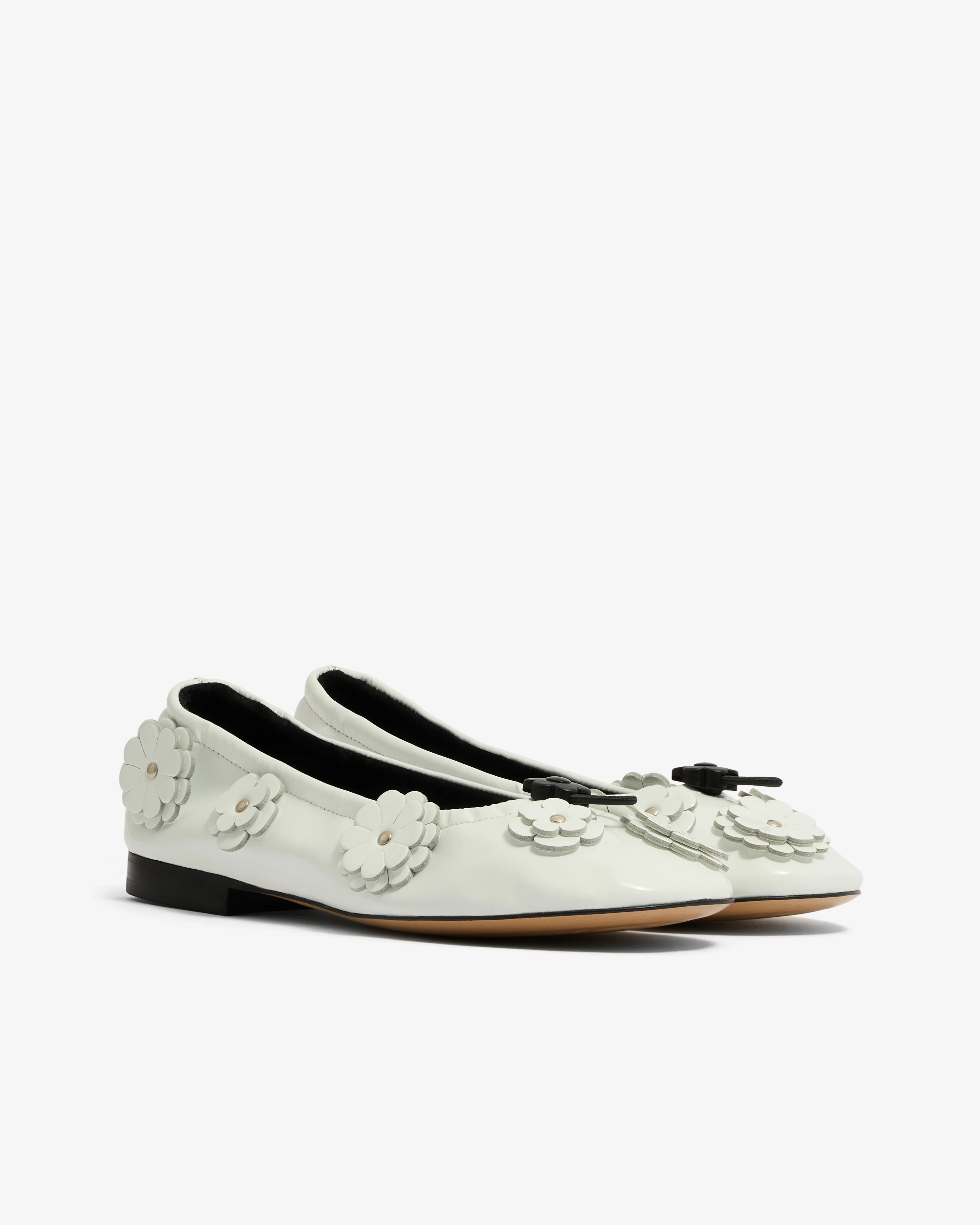 Cecilie Bahnsen - Women’s Brielle Flat Ballerina - (White) - Image 5