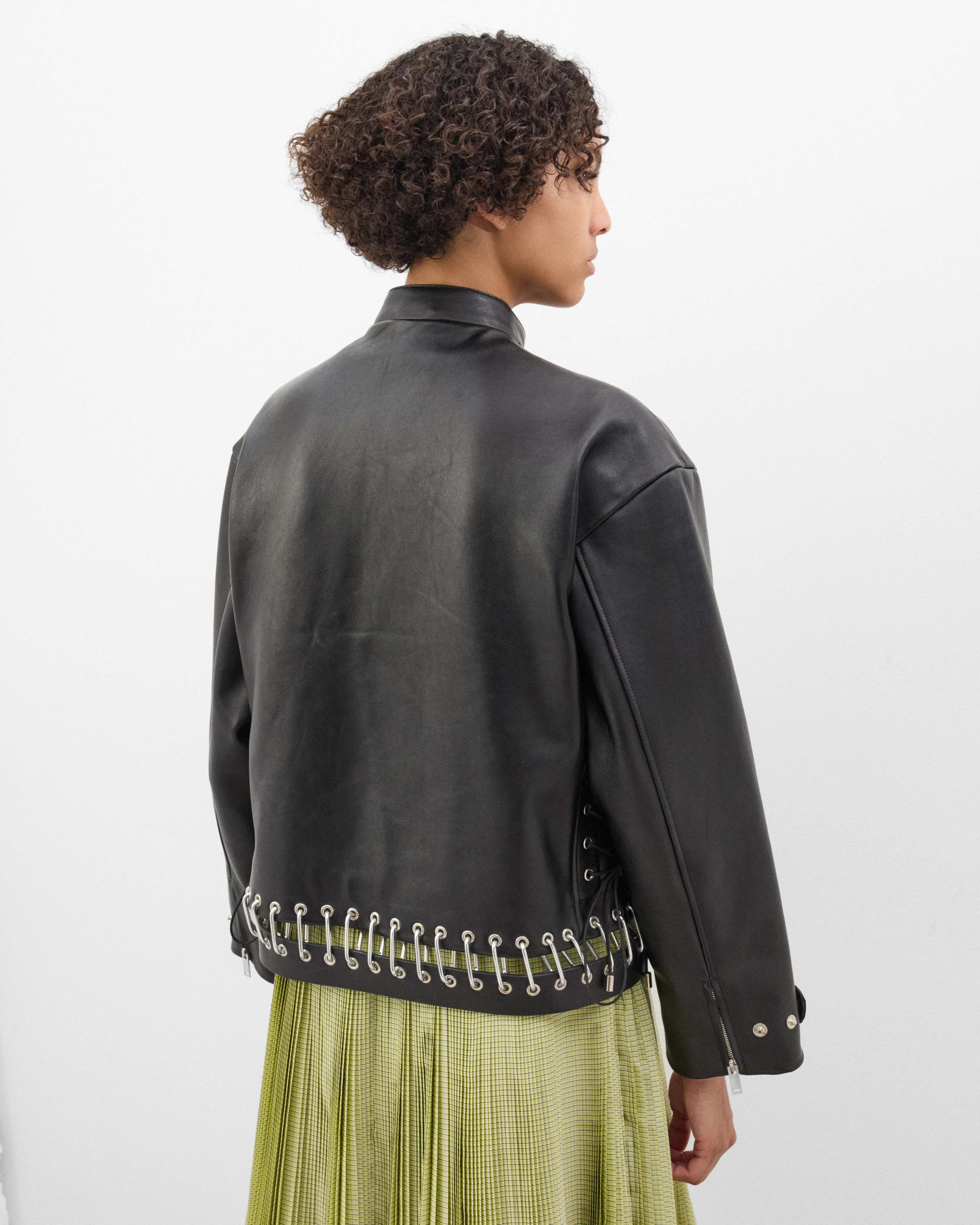 Chopova Lowena - Women's Sofia Classic Leather Jacket - (Black) - Image 5