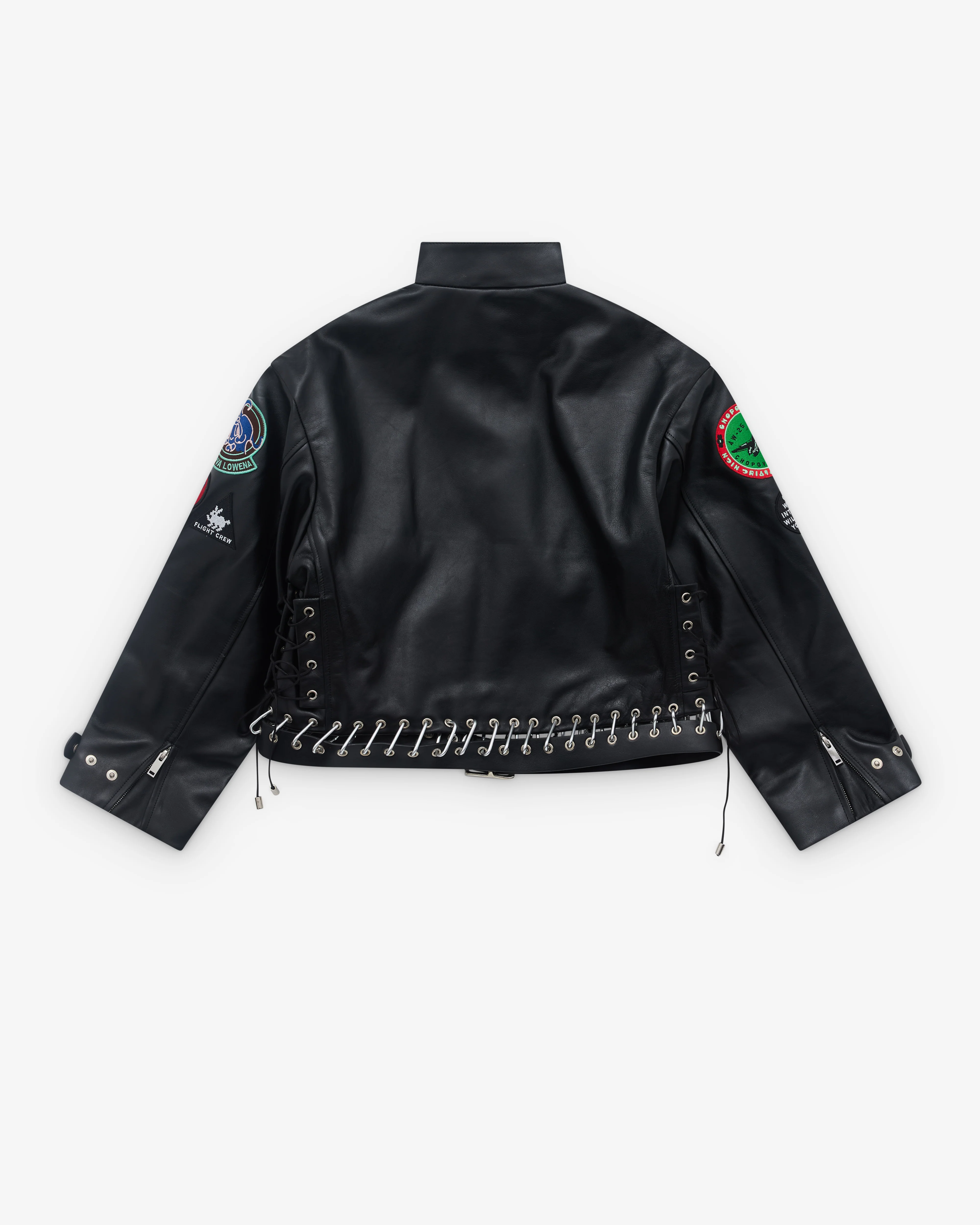 Chopova Lowena - Women’s Patch Leather Jacket - (Black) - Image 2