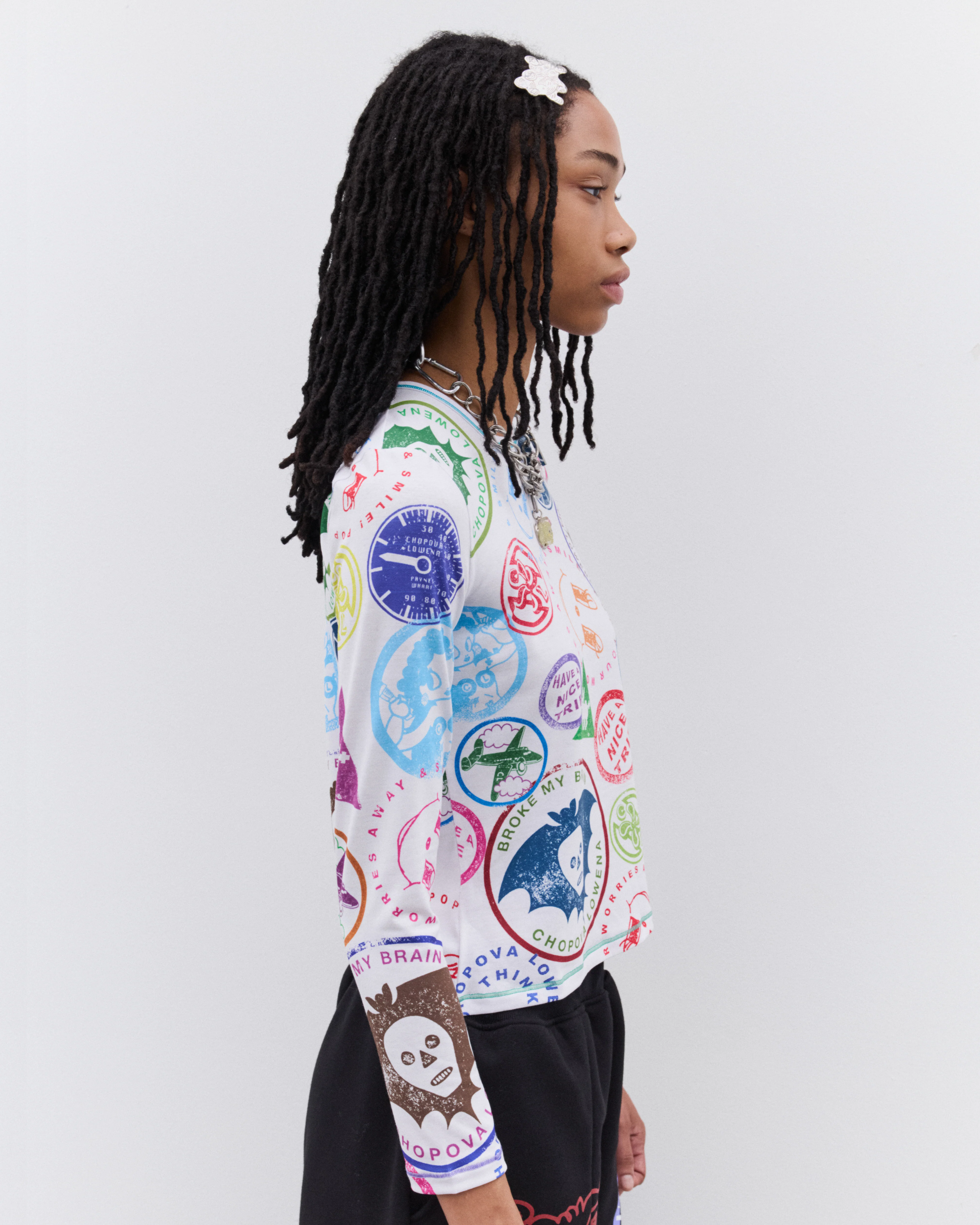 Chopova Lowena - Women’s Stamp It Jersey Top - (Multi) - Image 4