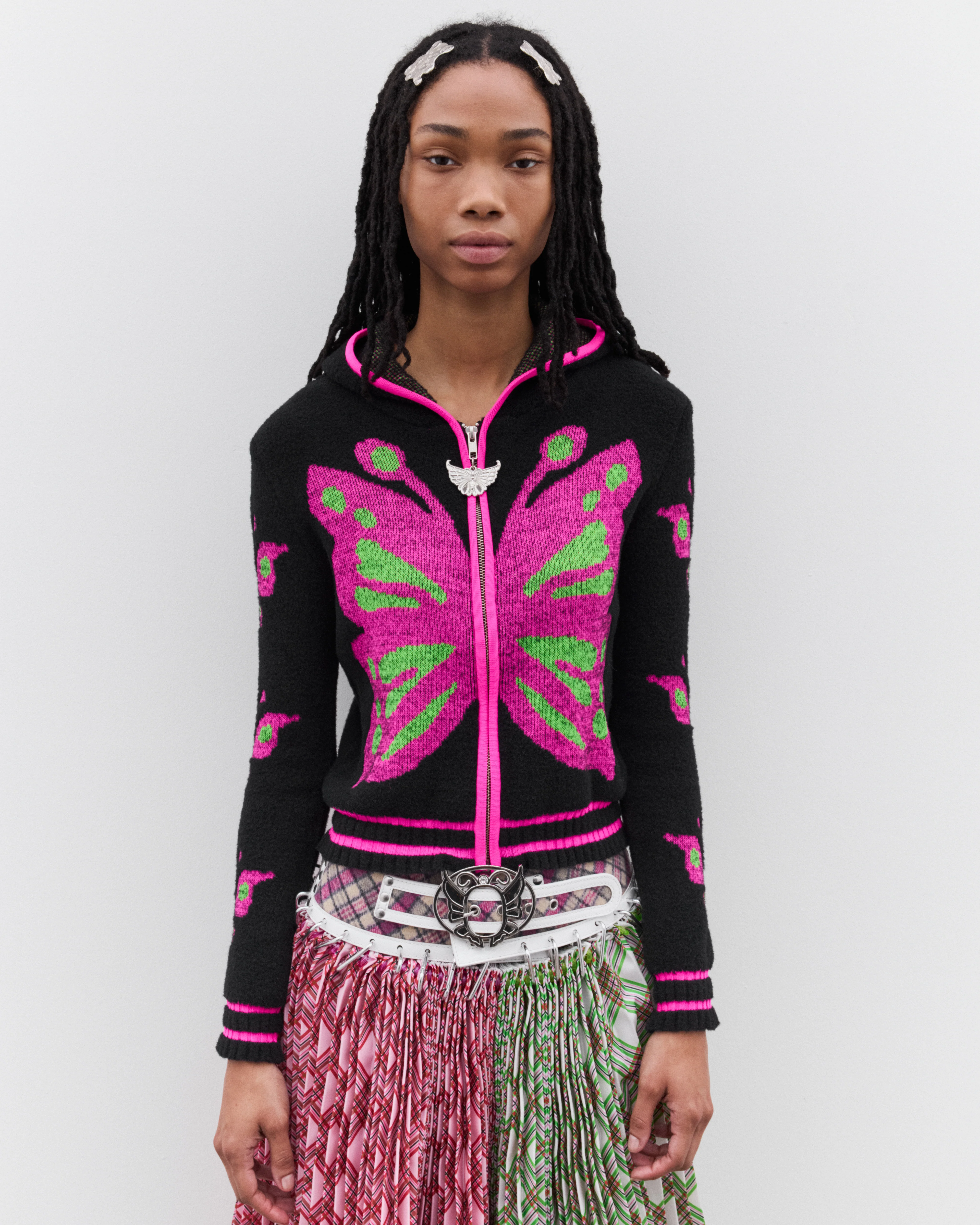 Chopova Lowena - Women’s Neon Butterfly Hooded Cardigan - (Multi) - Image 3