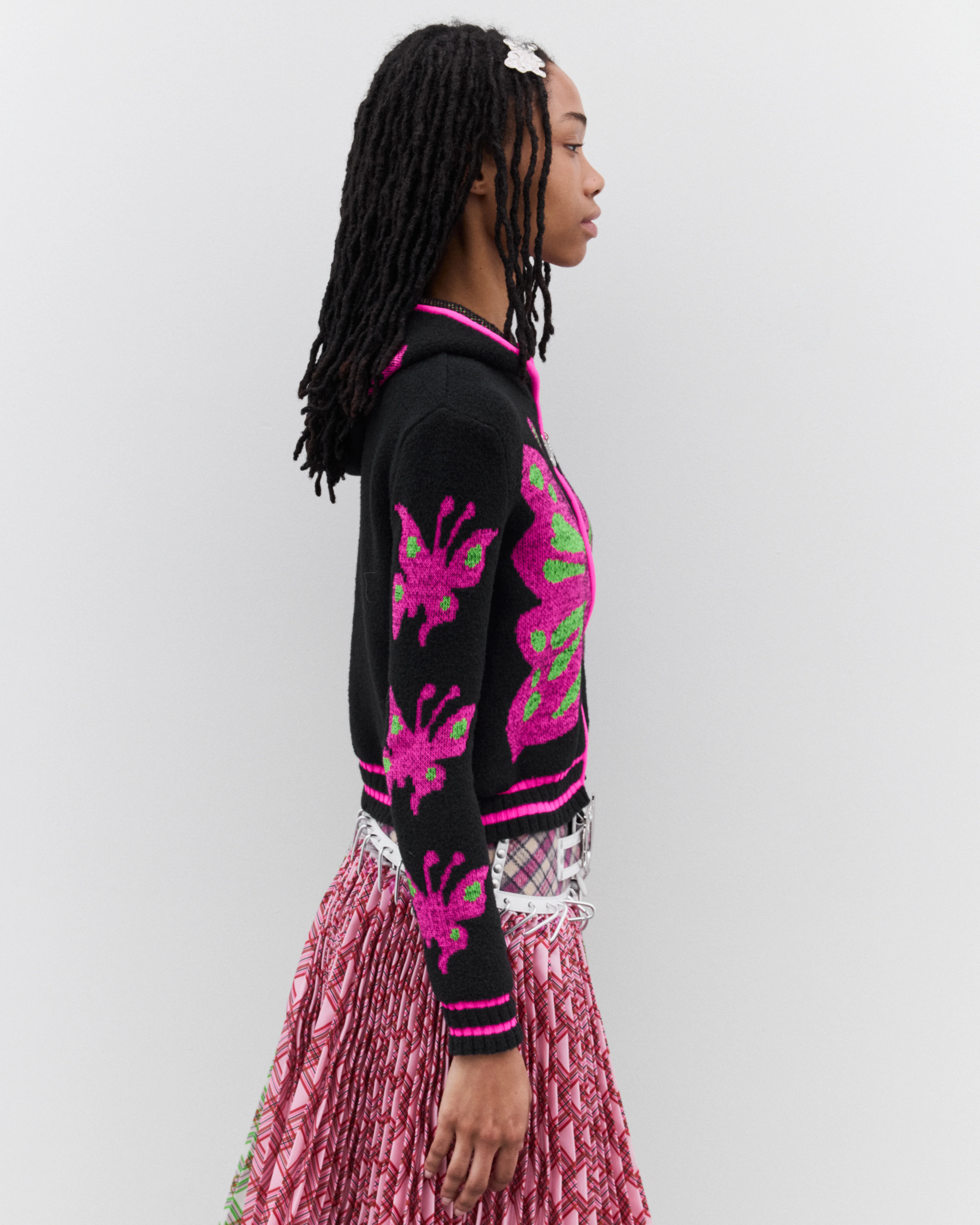 Chopova Lowena - Women’s Neon Butterfly Hooded Cardigan - (Multi) - Image 4