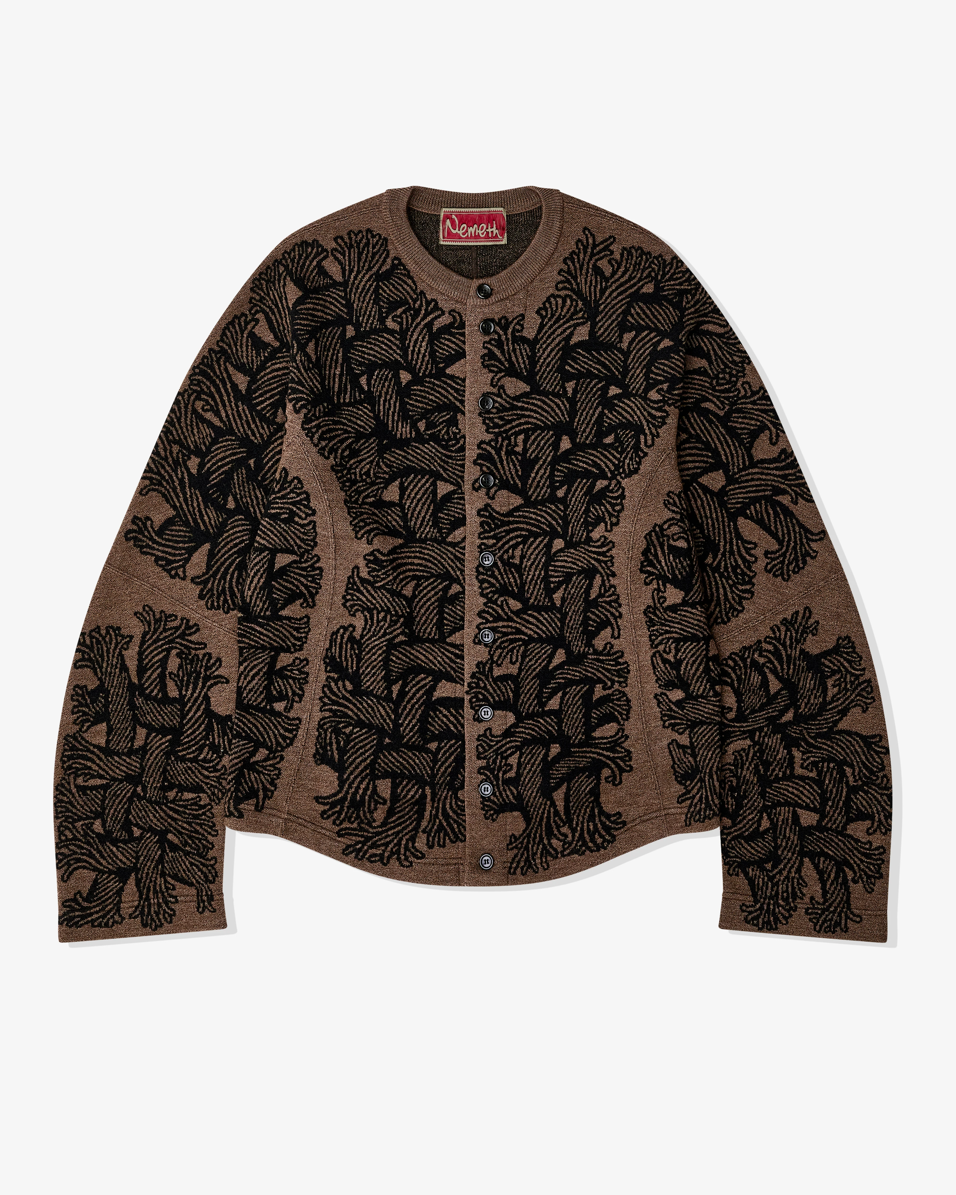 Christopher Nemeth - Men’s Round Neck Cardigan - (Brown)