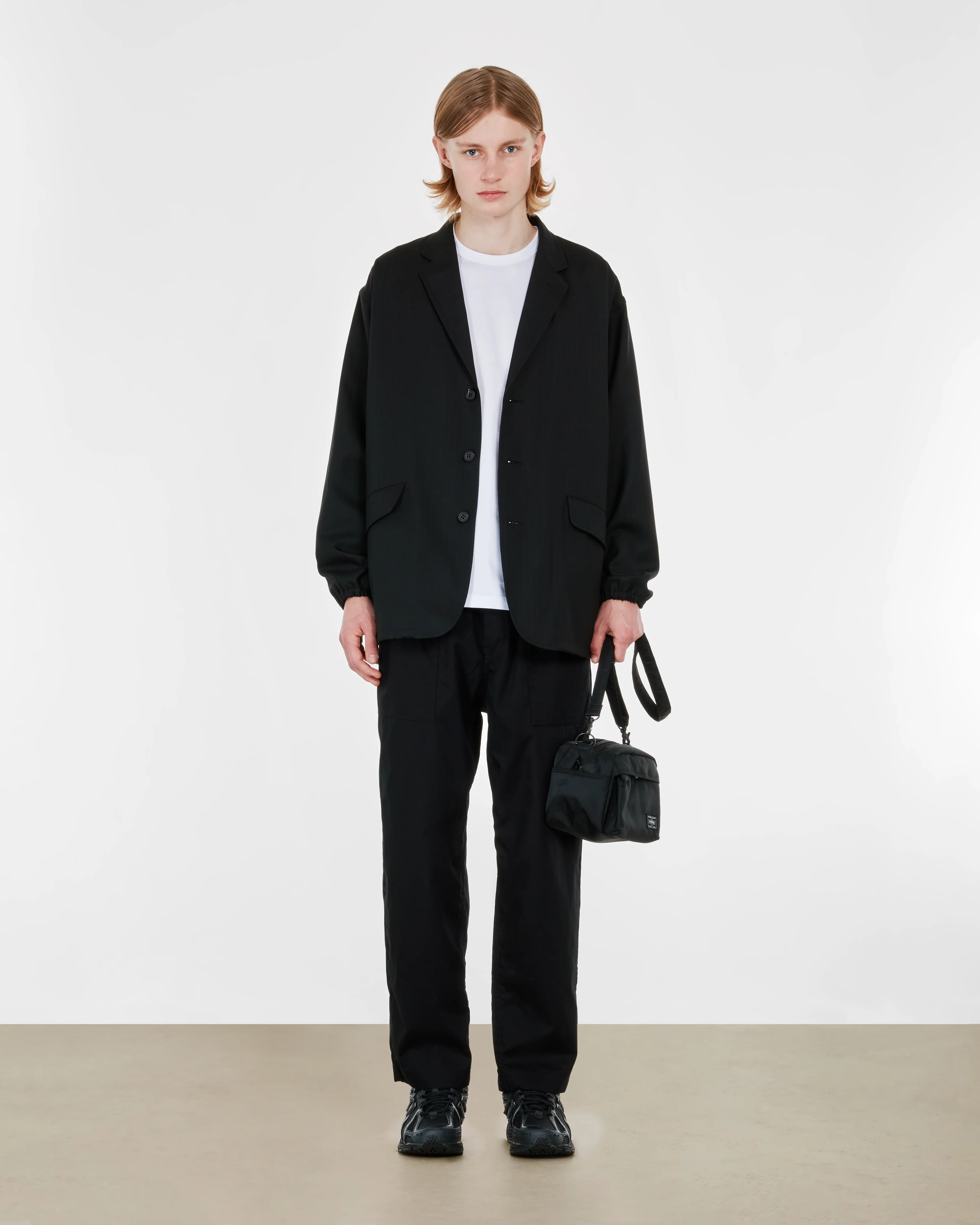 Comme des Garçons Homme - Men's Wool Herringbone Jacket - (Black) - Image 5