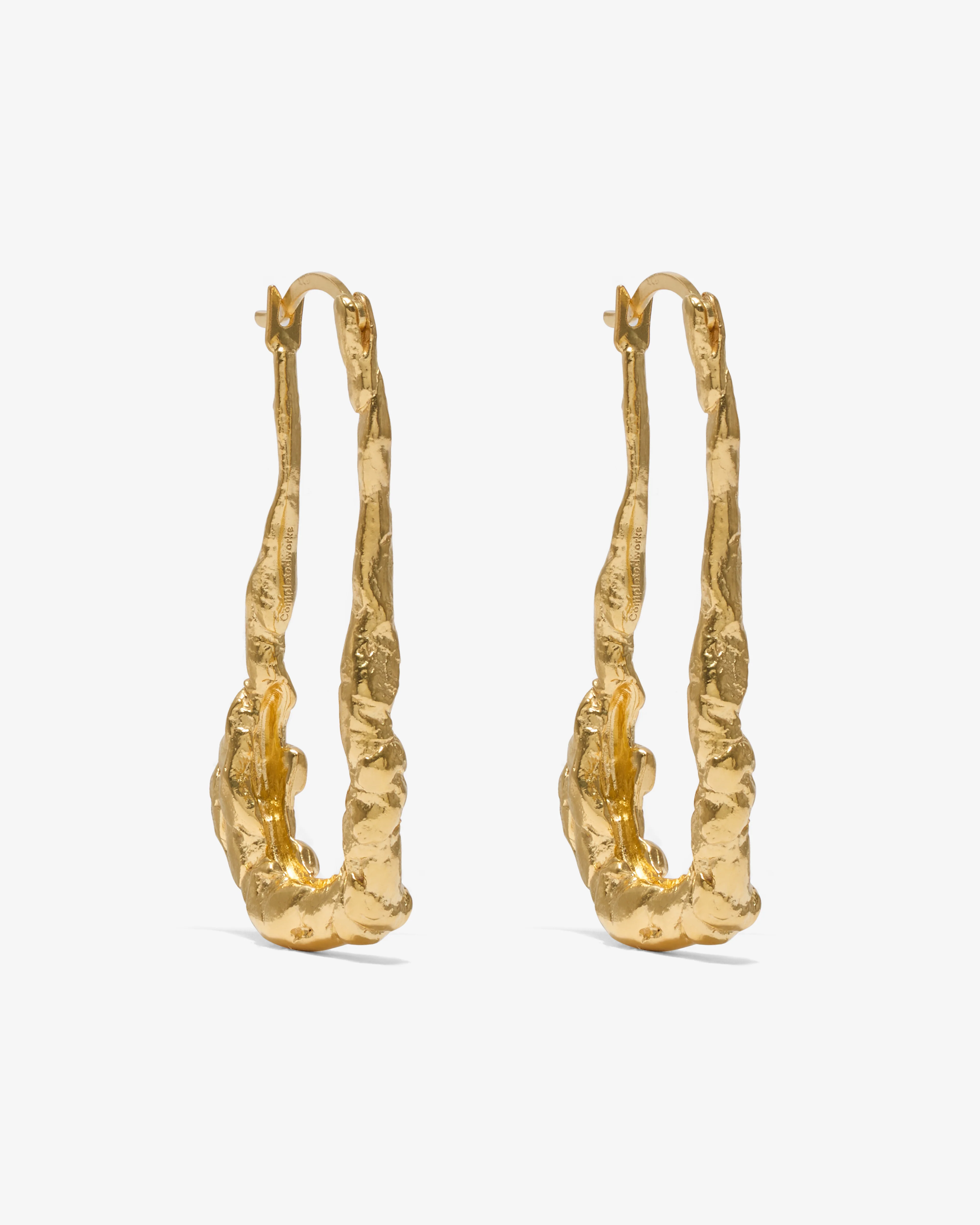 Completed Works - Splotch Long Hoops - (Yellow Gold)