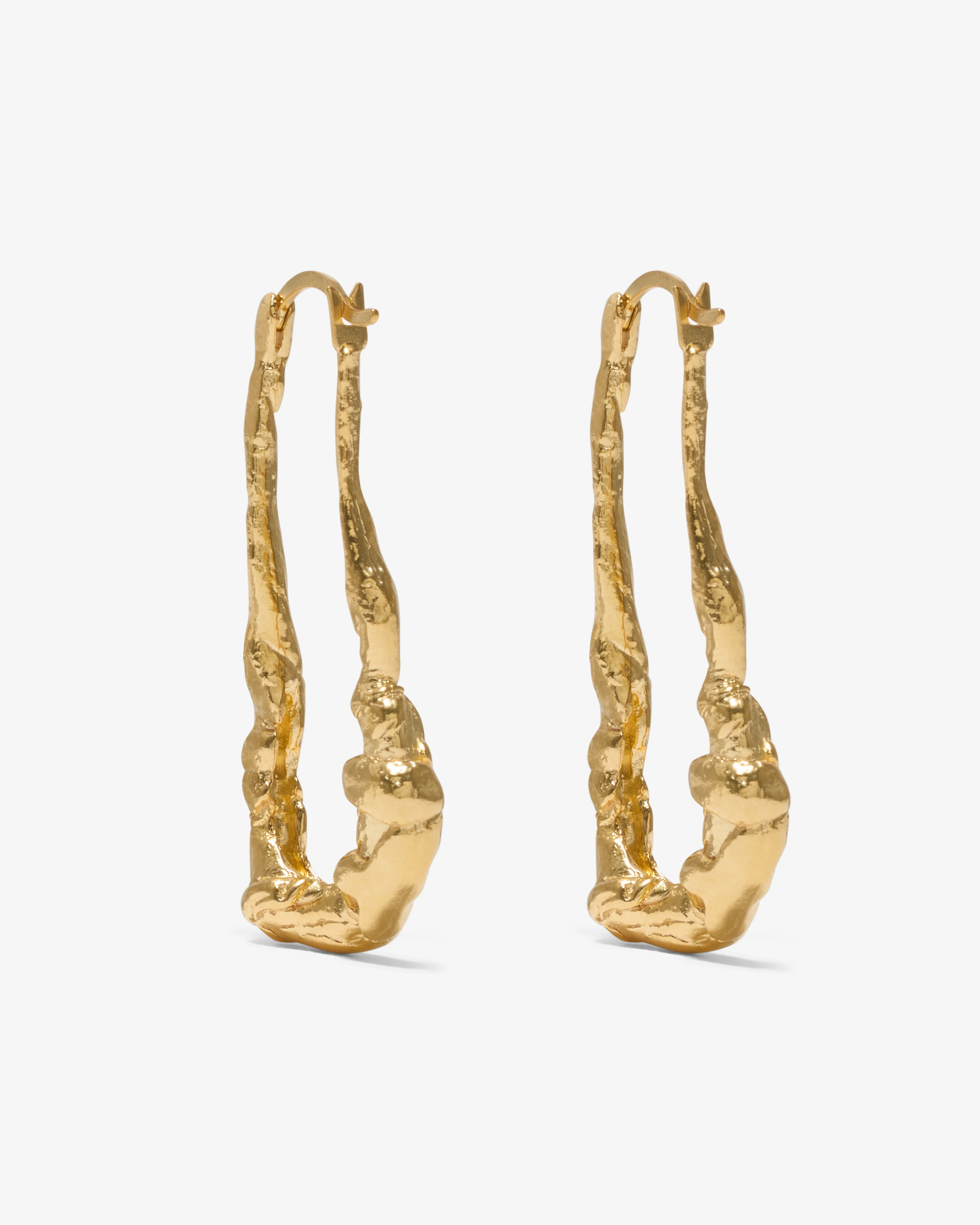Completed Works - Splotch Long Hoops - (Yellow Gold) - Image 2