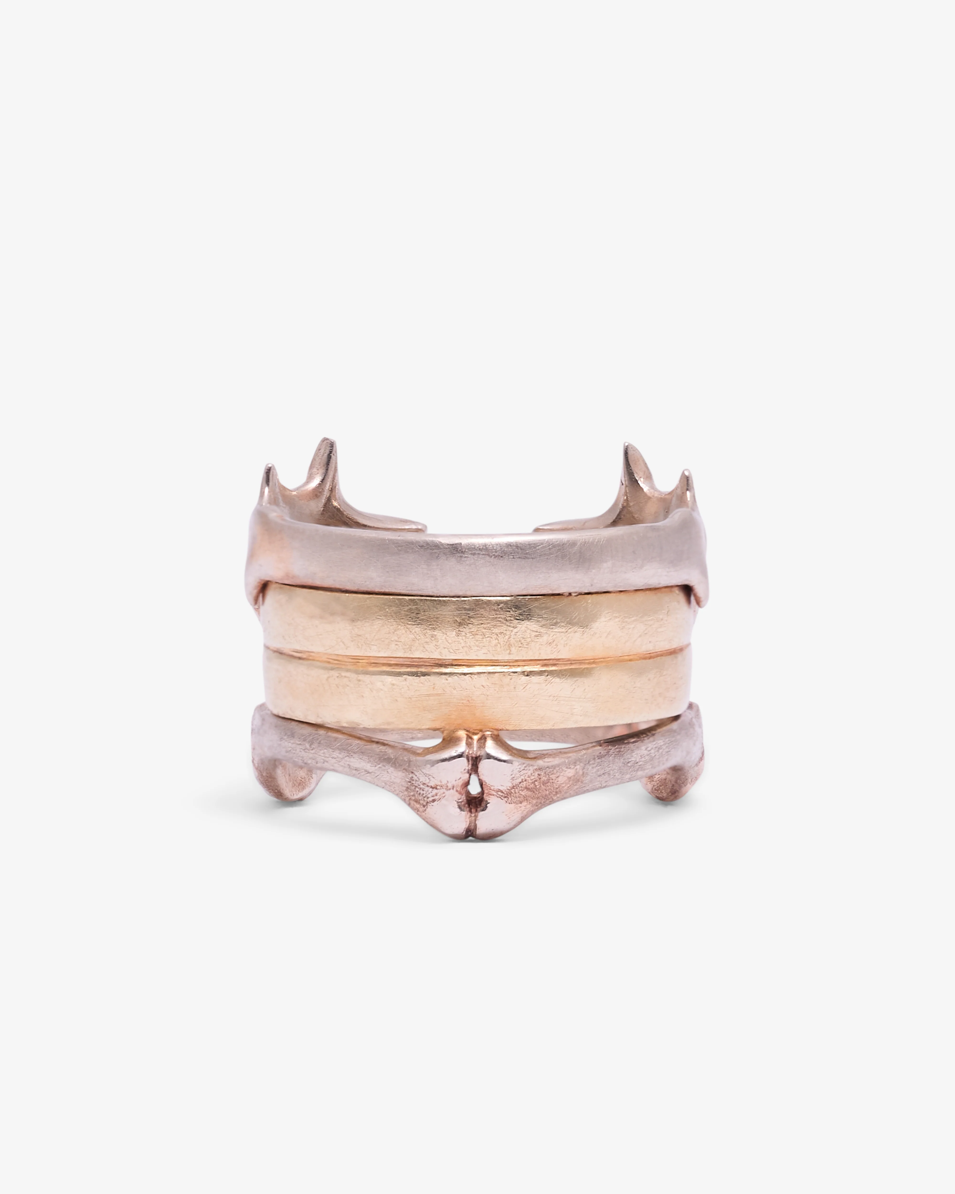 Courtney Mc - Lux Bone Stacked Ring - (14K Yellow Gold/White Gold) - Image 3
