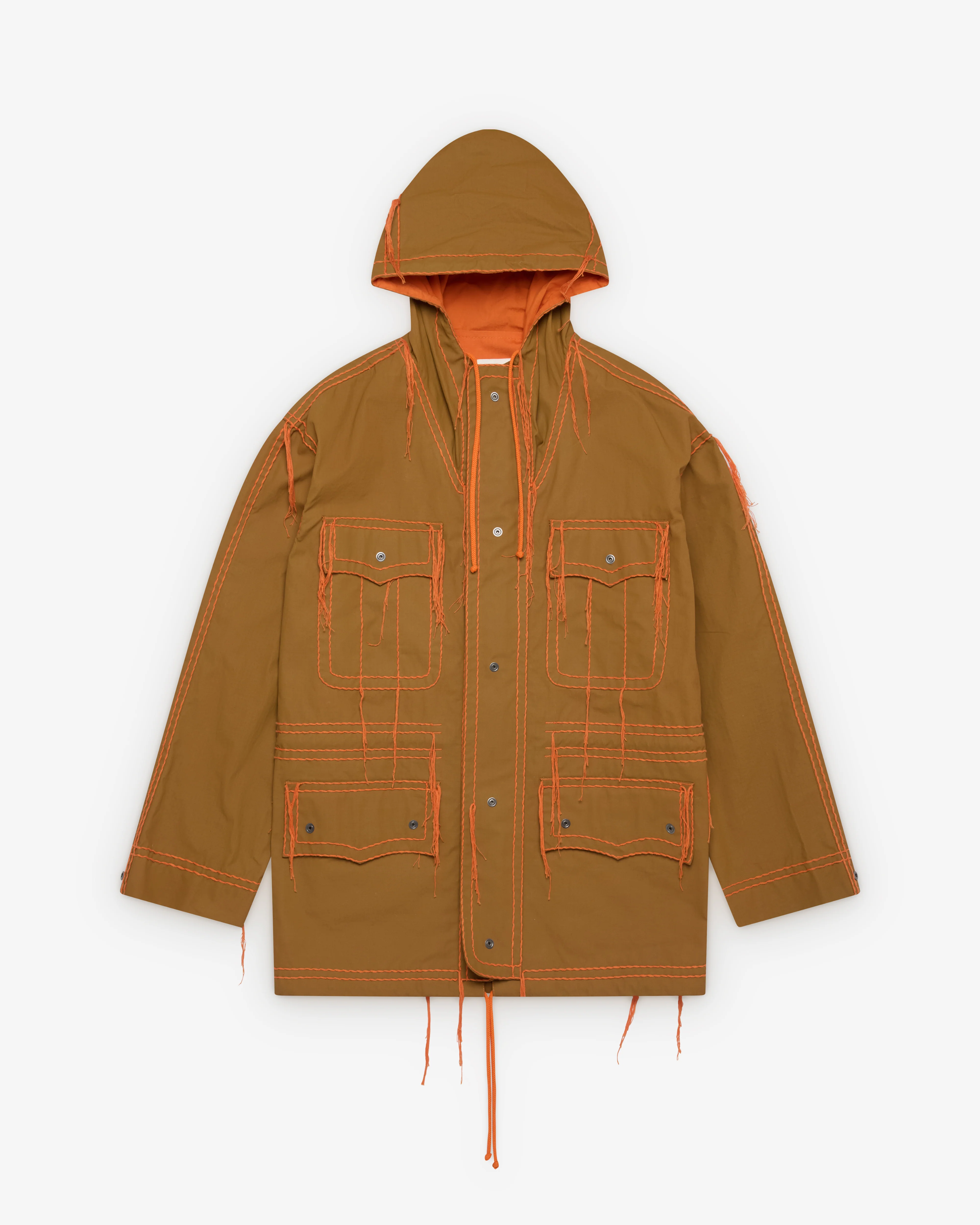 Craig Green - Men's Two Tone Embroidered Anorak - (Brown/Orange)