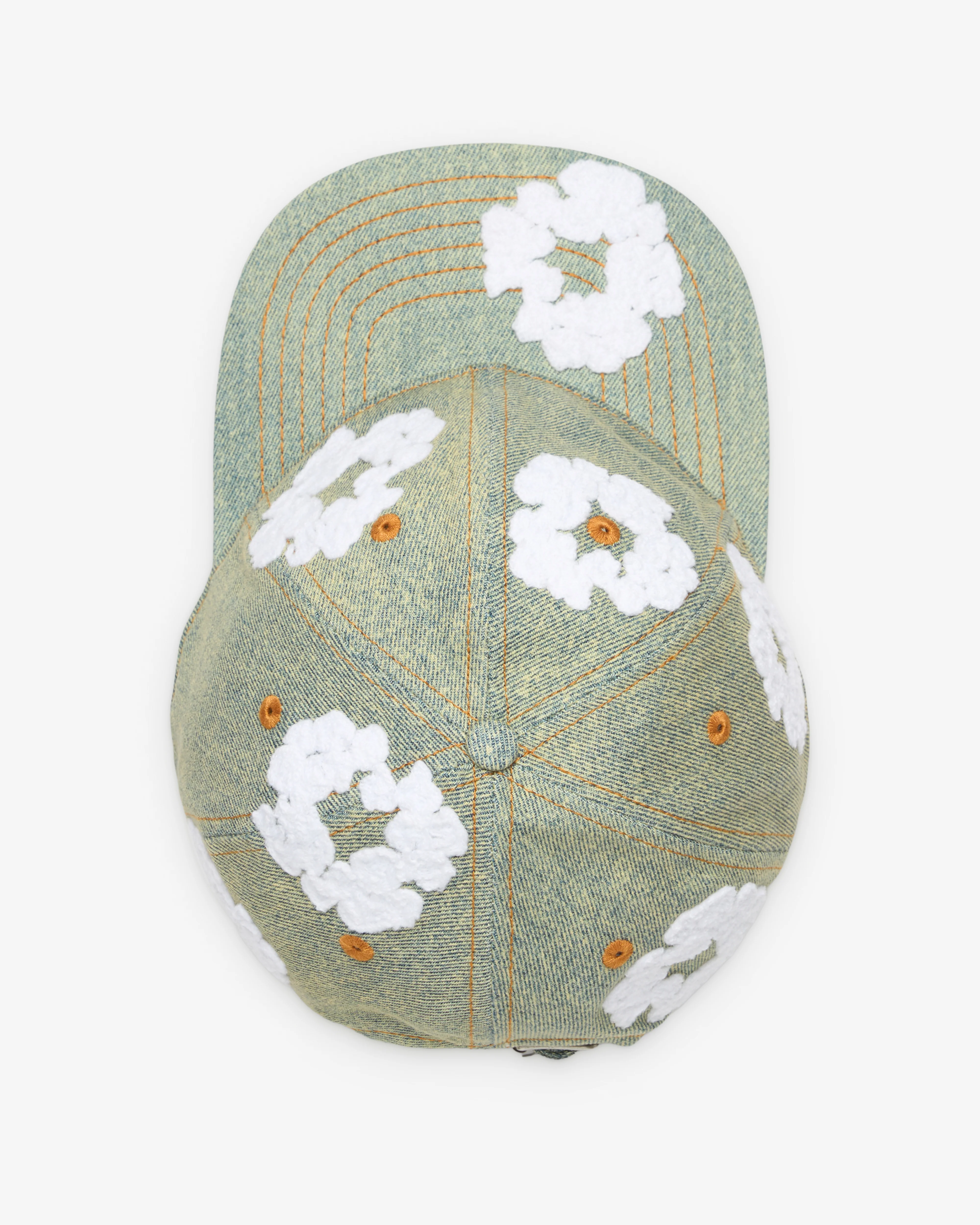 Denim Tears - Men's Cotton Wreath Raw Denim Cap - (Dirty Wash) - Image 2