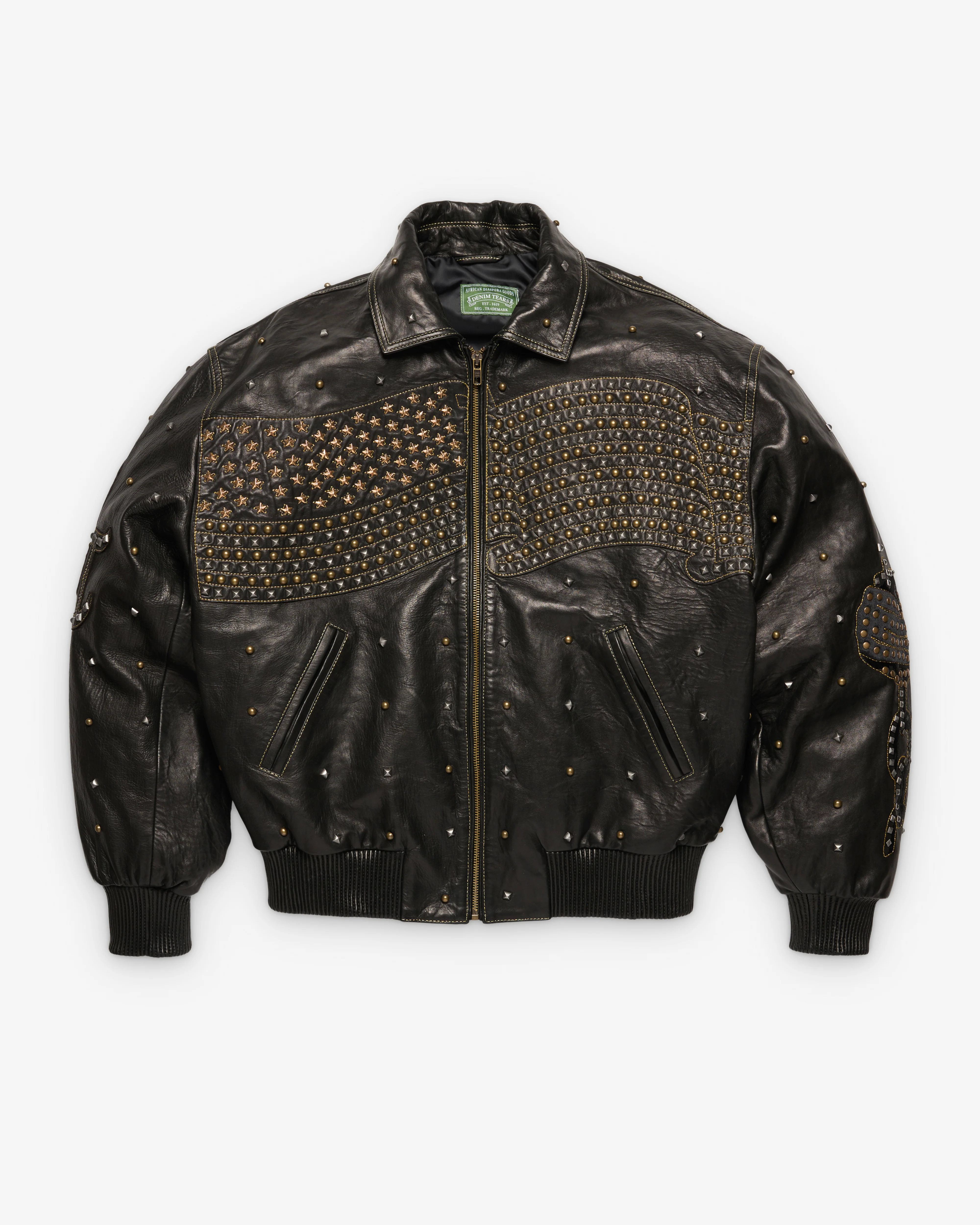 Denim Tears - Men's Libertas Studded Leather Jacket - (Black)