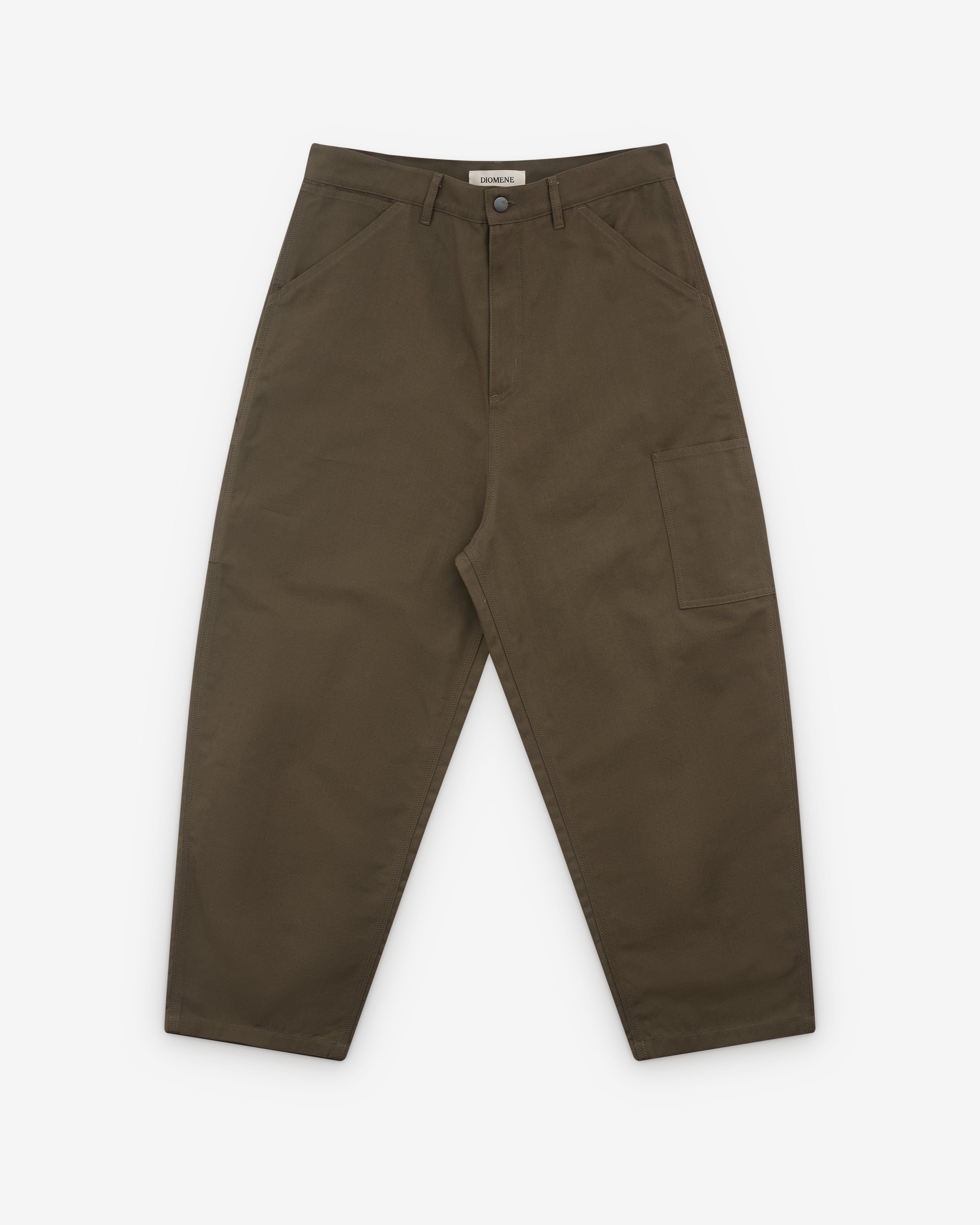 Diomene - Men’s Wide Panel Trousers - (Khaki Green) - Image 2