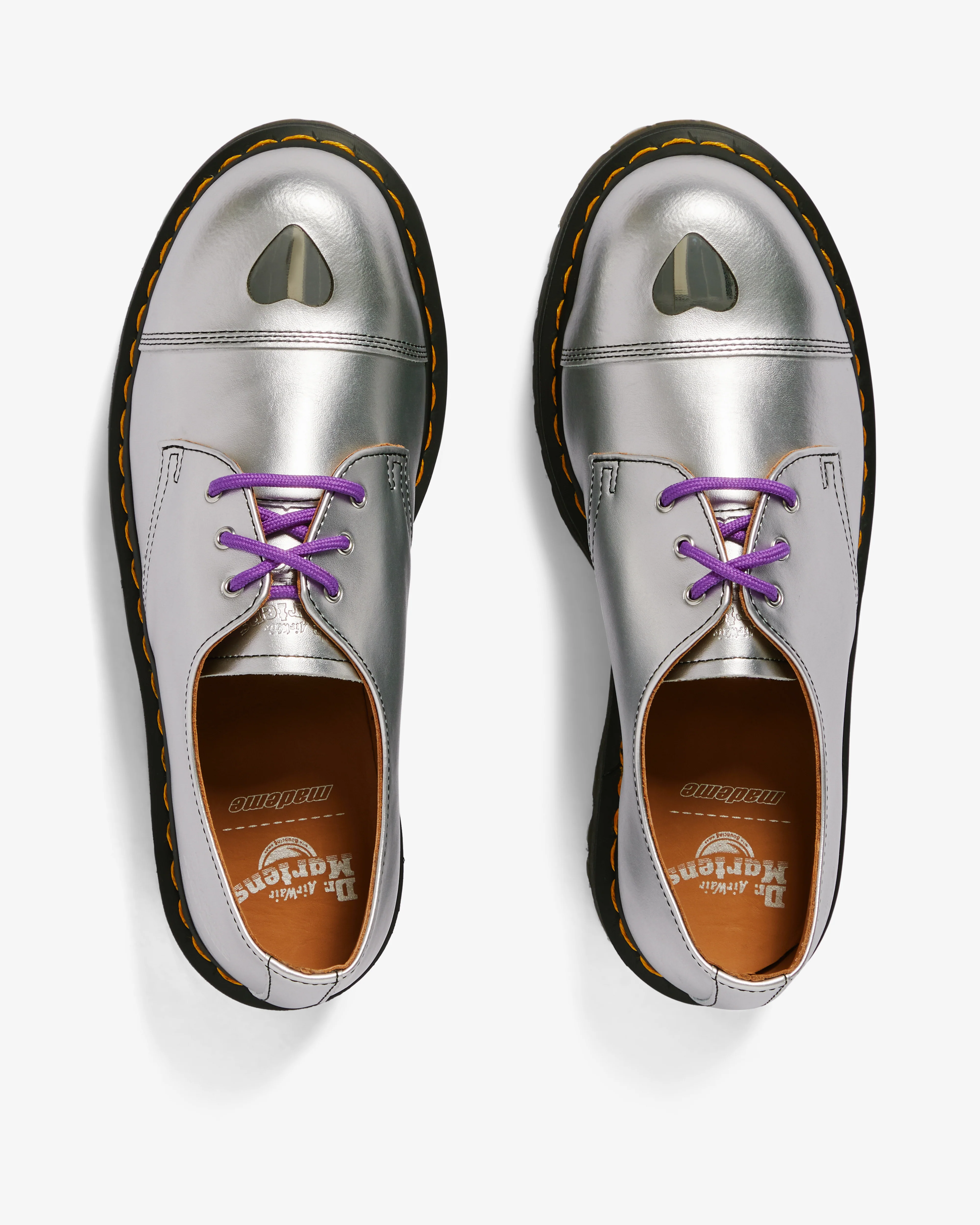 Dr. Martens - MadeMe 1461 Platform Oxford Shoes - (Silver) - Image 6