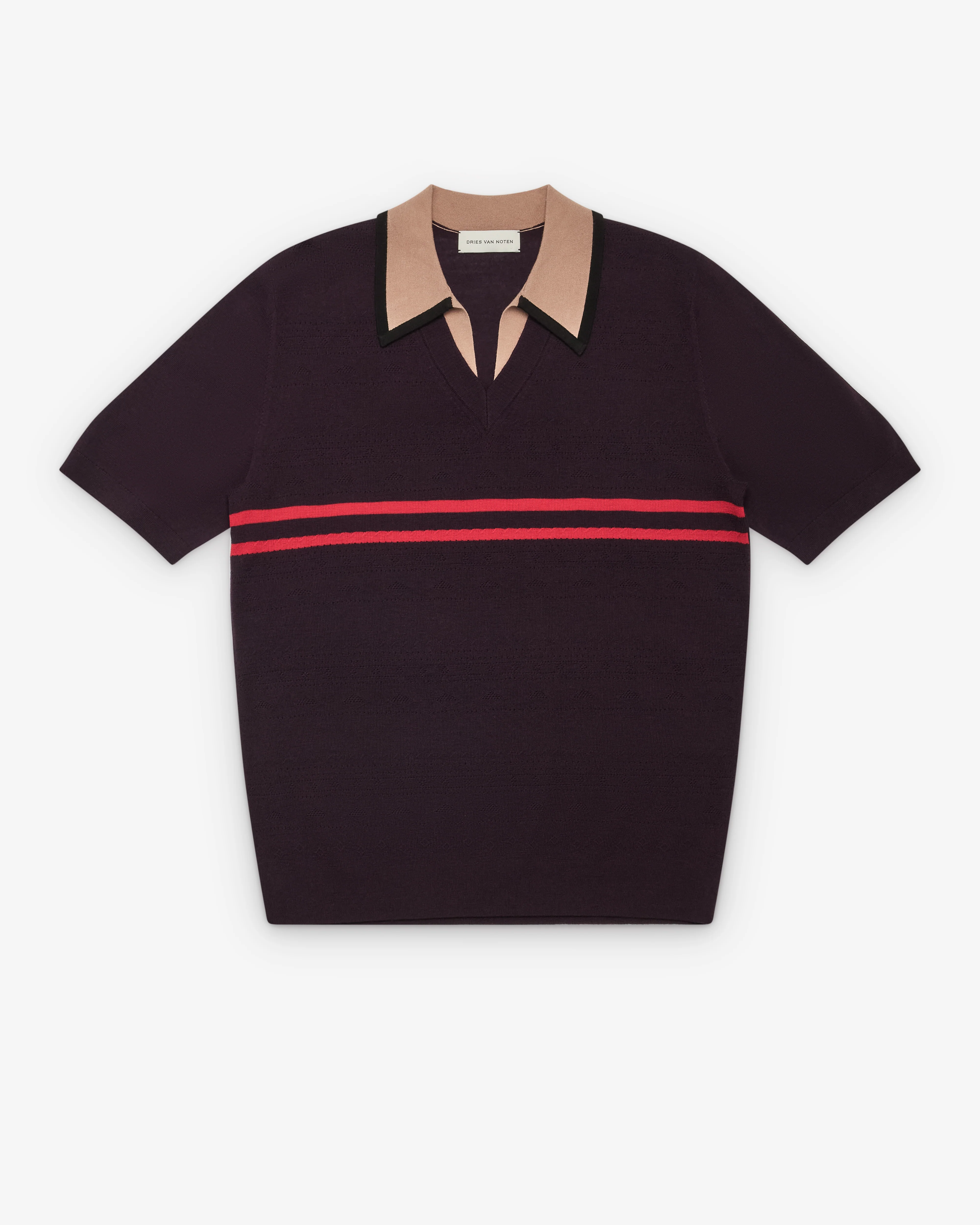 Dries Van Noten - Men's Knit Polo - (Dark Purple)