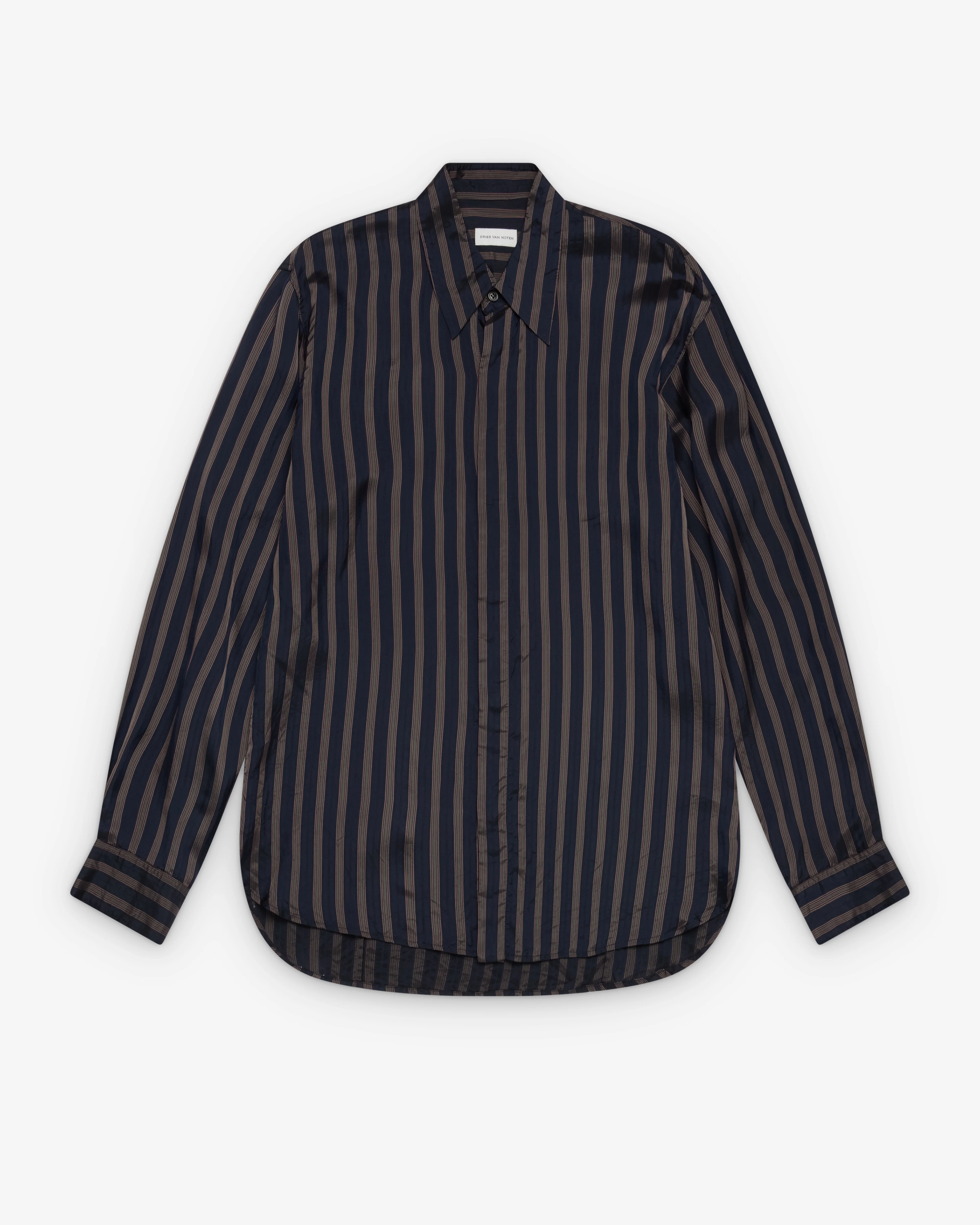 Dries Van Noten - Men's Striped Shirt - (Navy/Stripe)