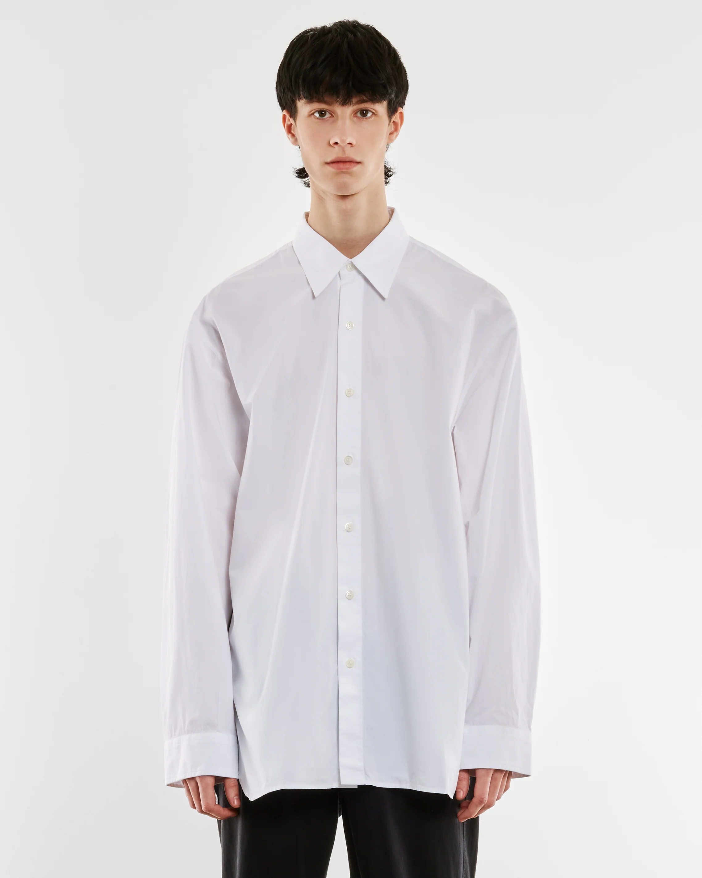 Dries Van Noten - Men’s Button Up Poplin Shirt - (White) - Image 2