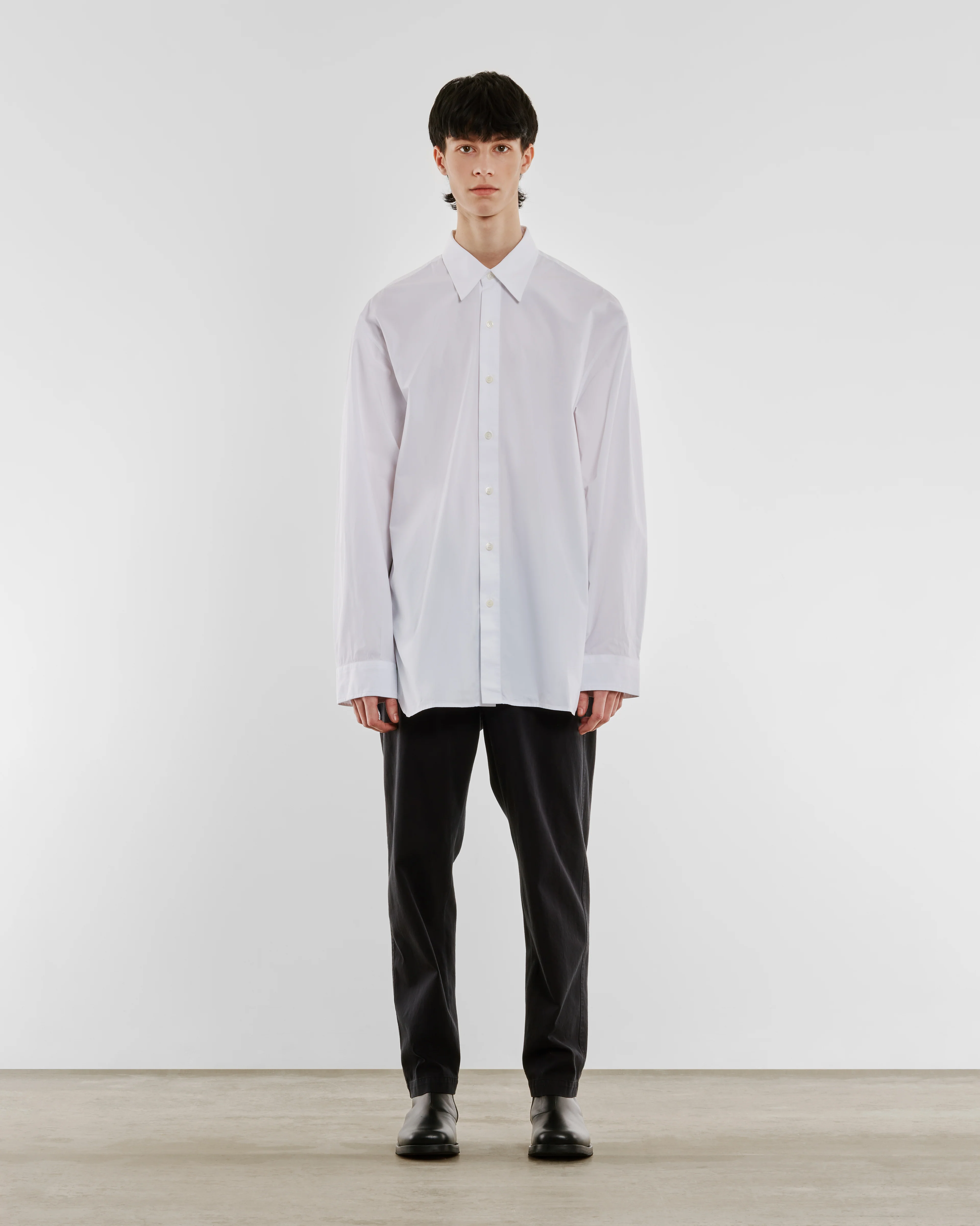Dries Van Noten - Men’s Button Up Poplin Shirt - (White) - Image 5