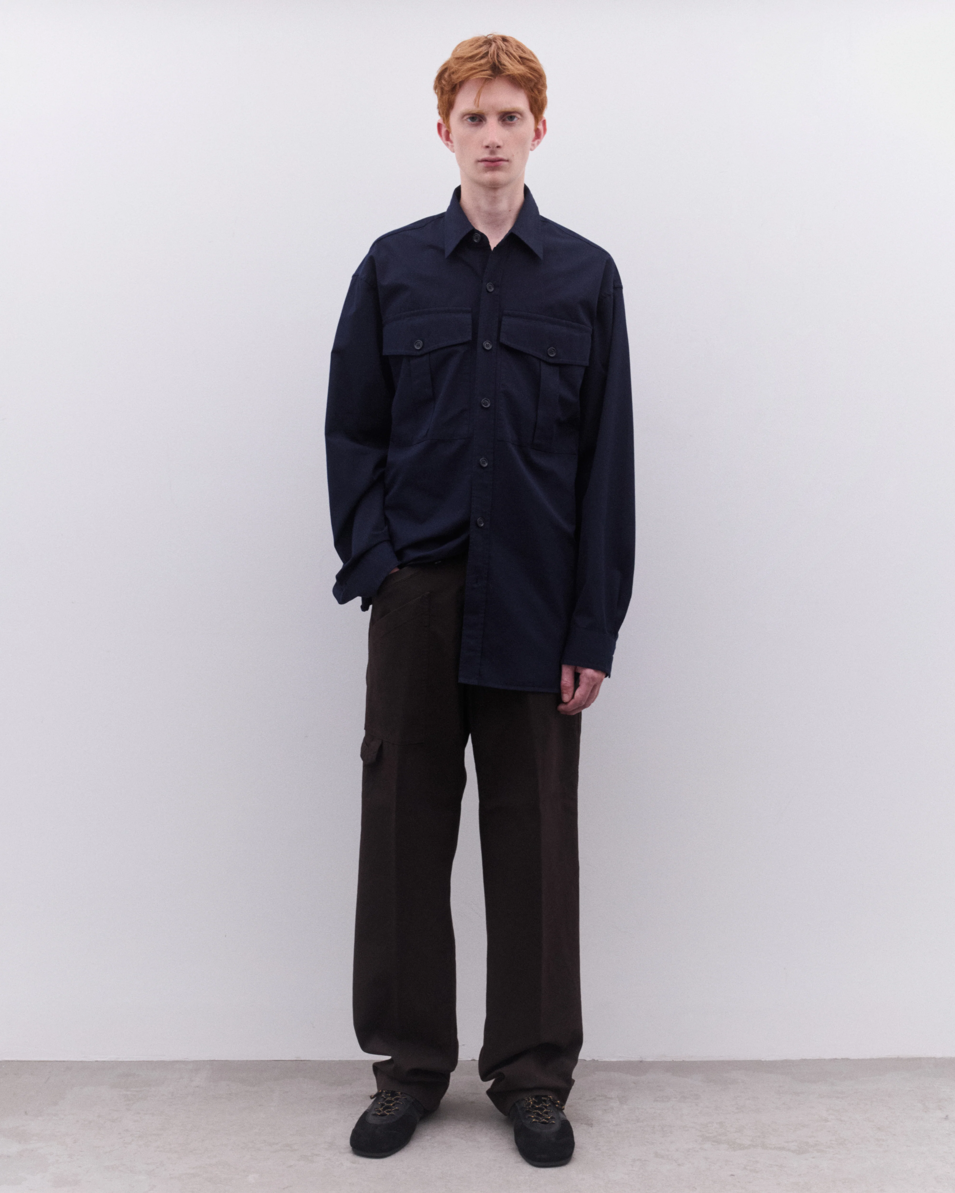 Dries Van Noten - Men’s Fatigue Shirt - (Navy) - Image 6