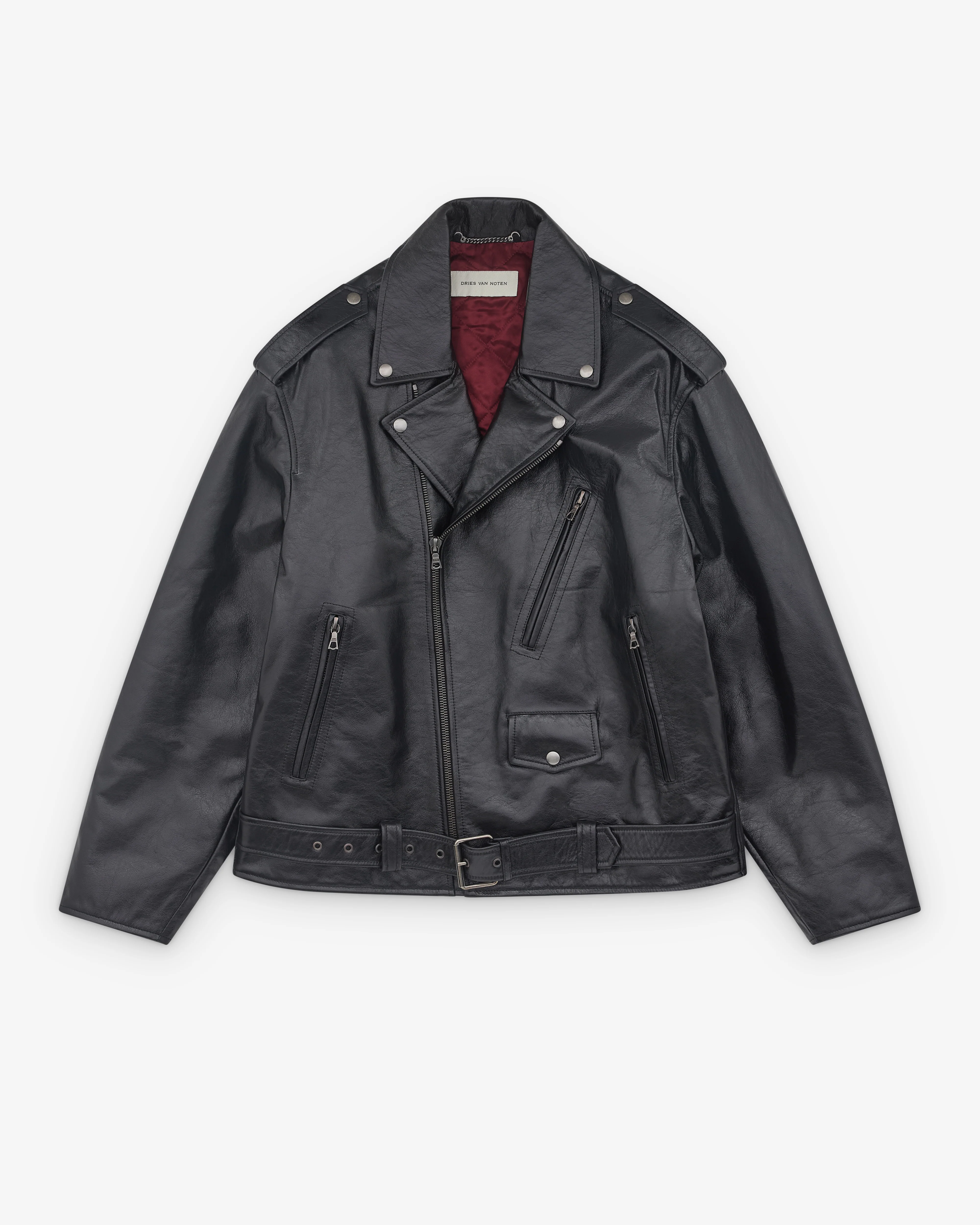 Dries Van Noten - Men’s Leather Biker Jacket - (Black)