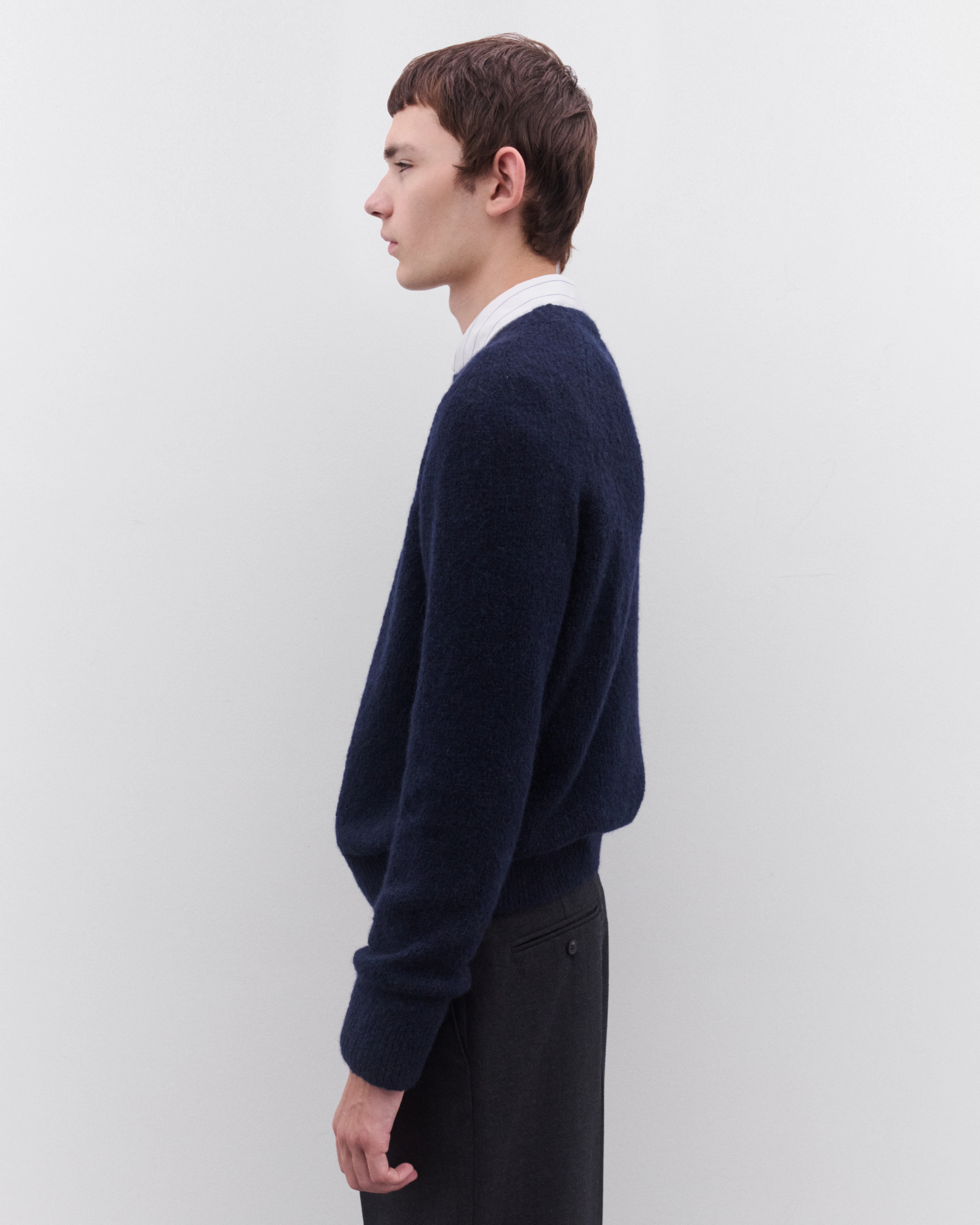 Dries Van Noten - Men’s Round Neck Sweater - (Navy) - Image 3