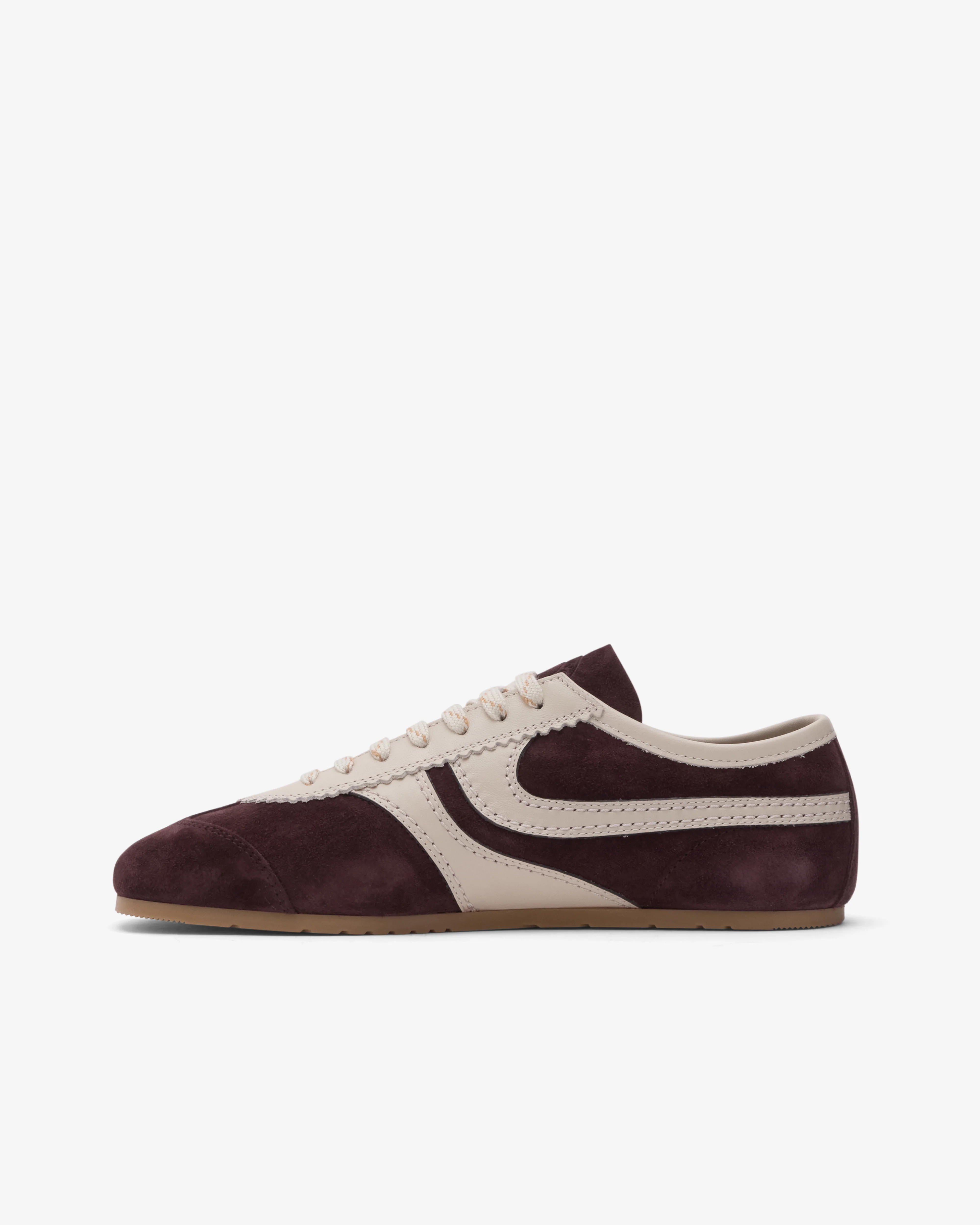 Dries Van Noten - Men's Suede Sneakers - (Dark Purple/Beige) - Image 2