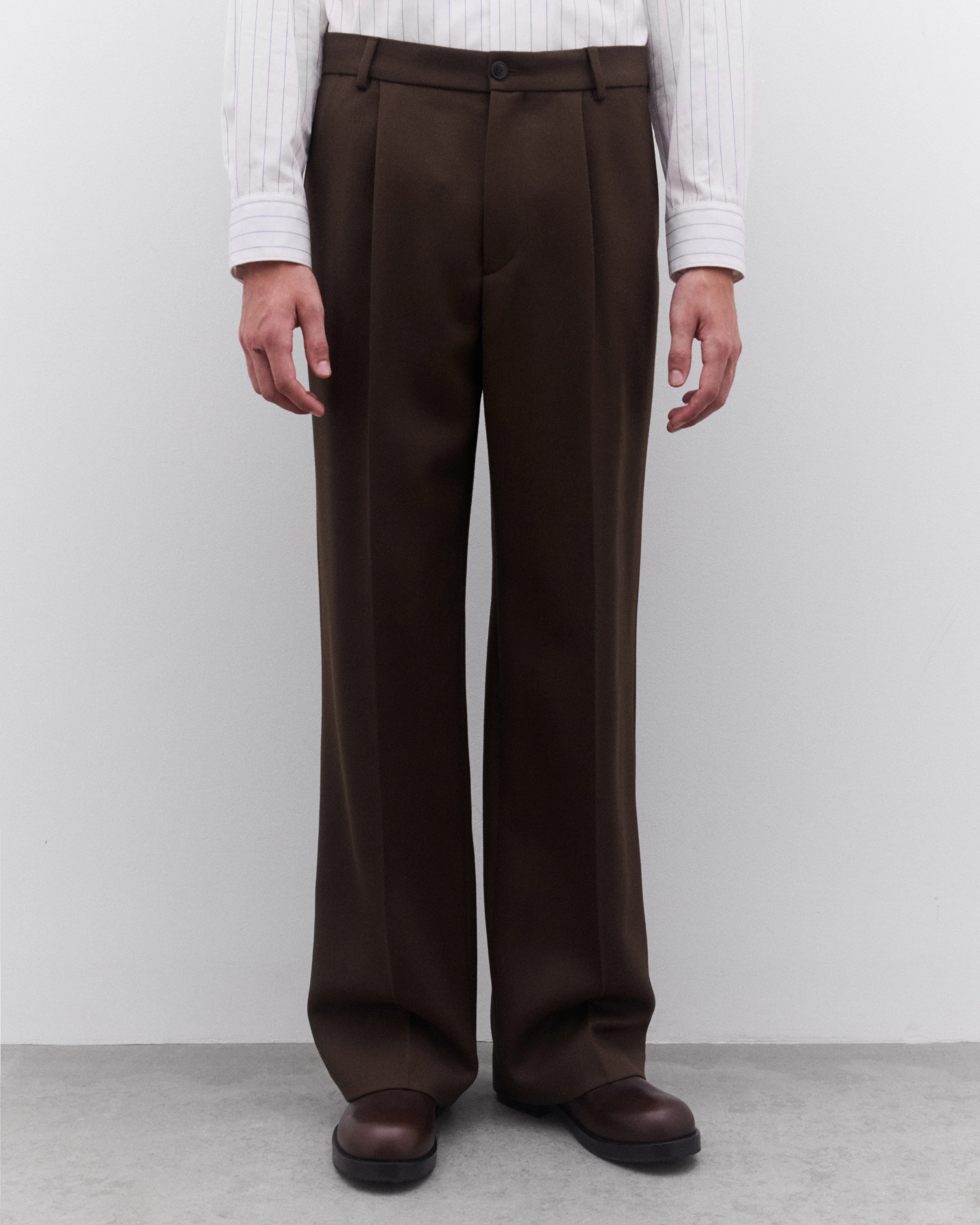 Dries Van Noten - Men’s Pleated Trouser - (Mud) - Image 2