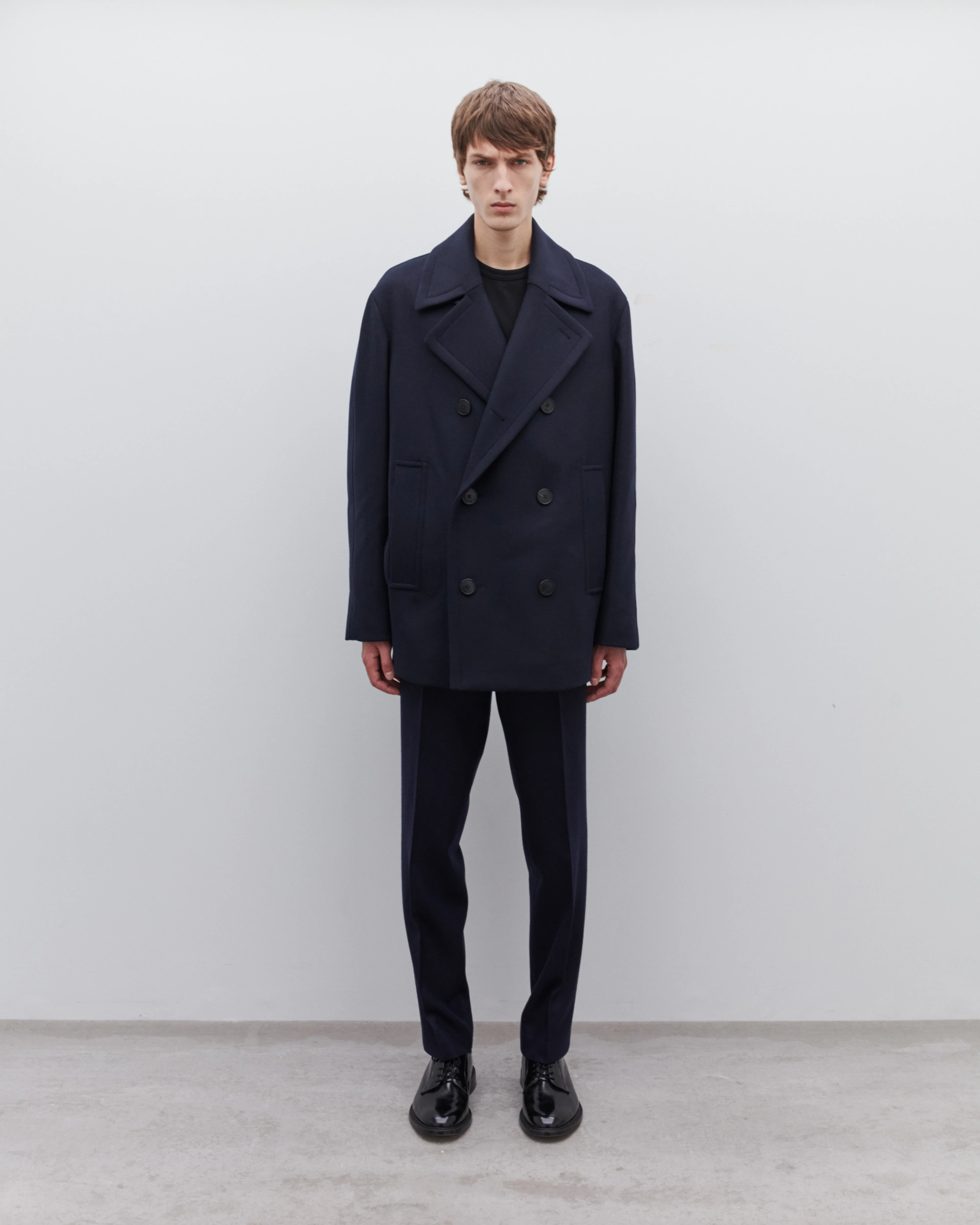 Dries Van Noten - Men’s Pea Coat - (Navy) - Image 5