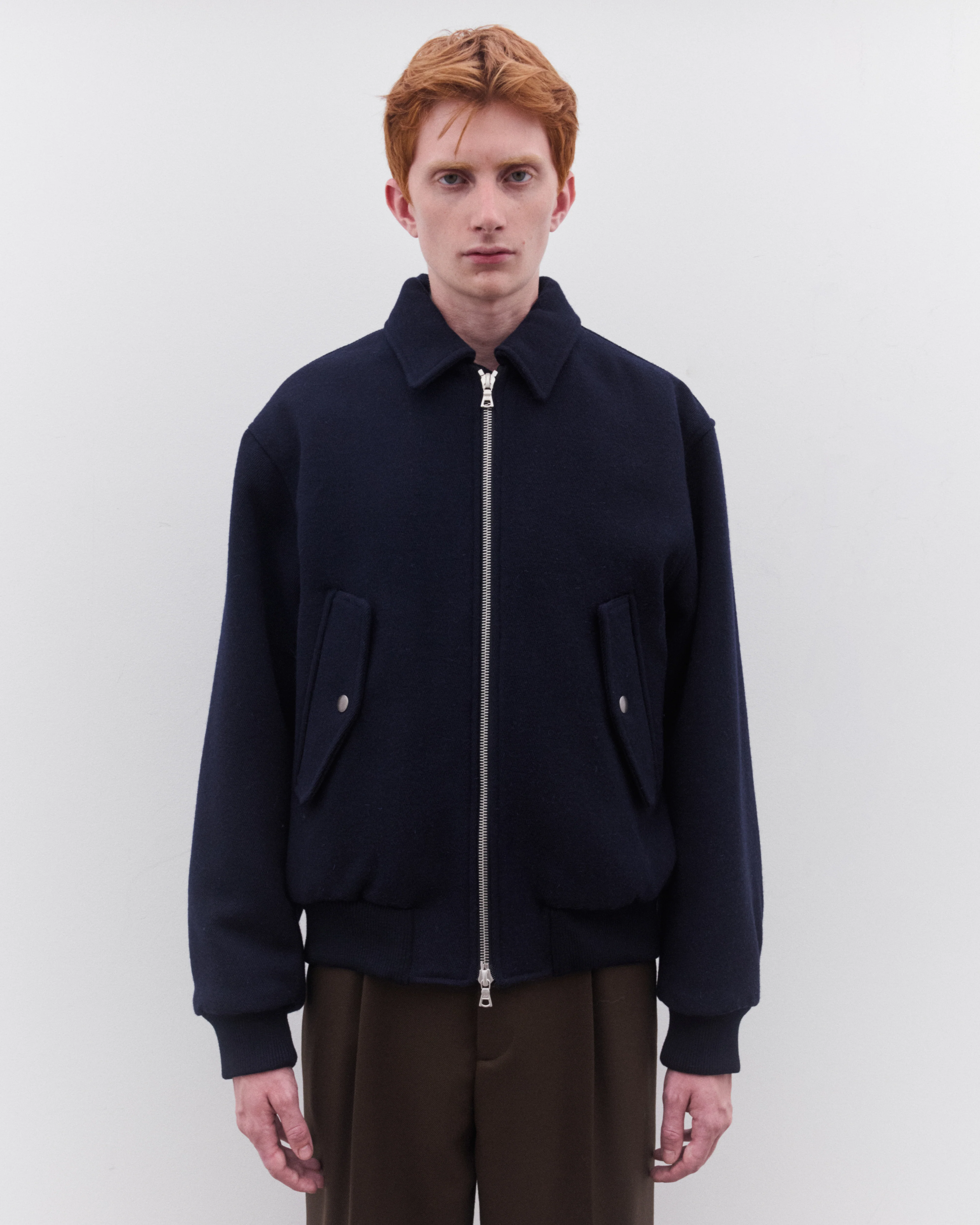 Dries Van Noten - Men’s Zip Bomber Jacket - (Navy) - Image 3
