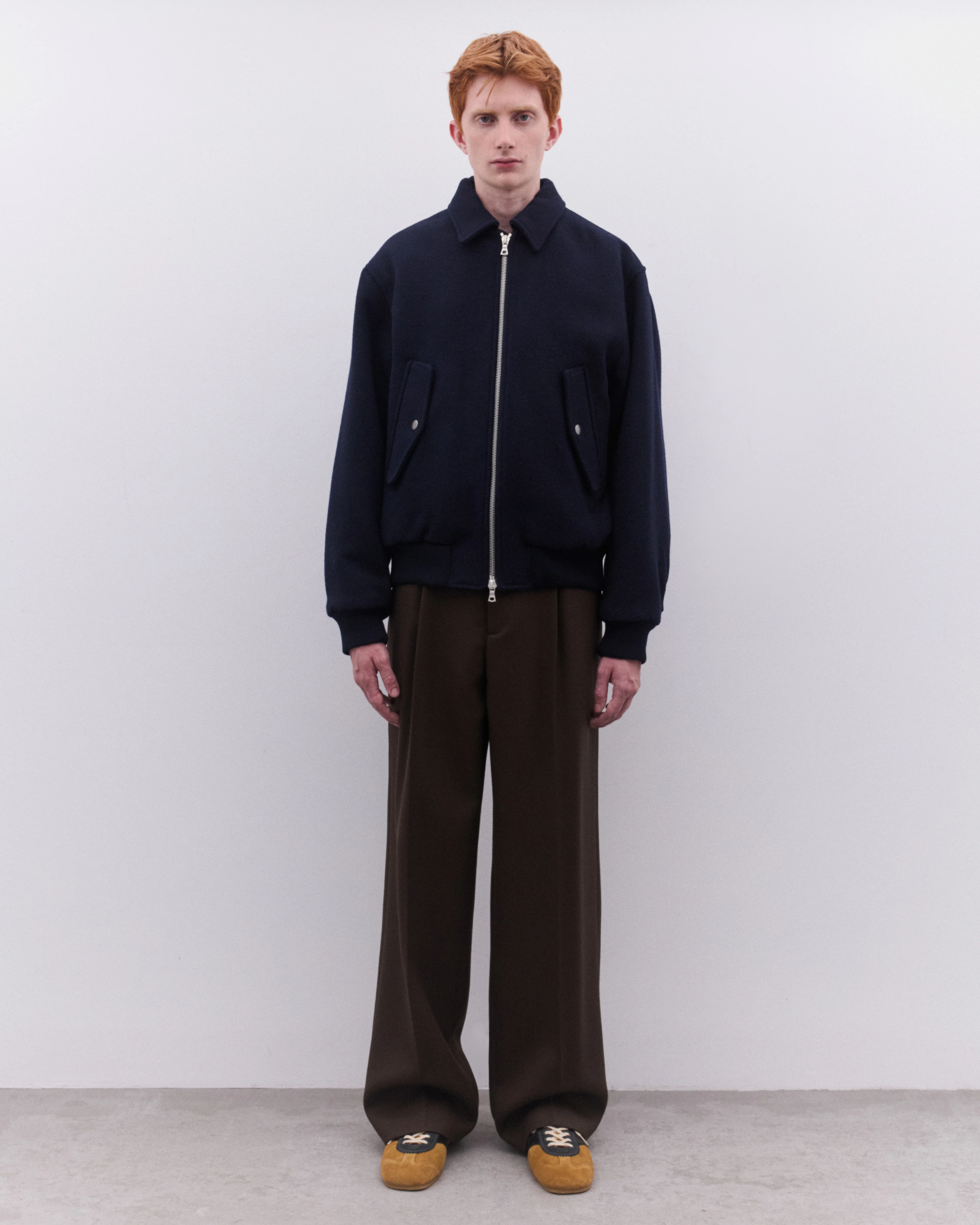 Dries Van Noten - Men’s Zip Bomber Jacket - (Navy) - Image 6