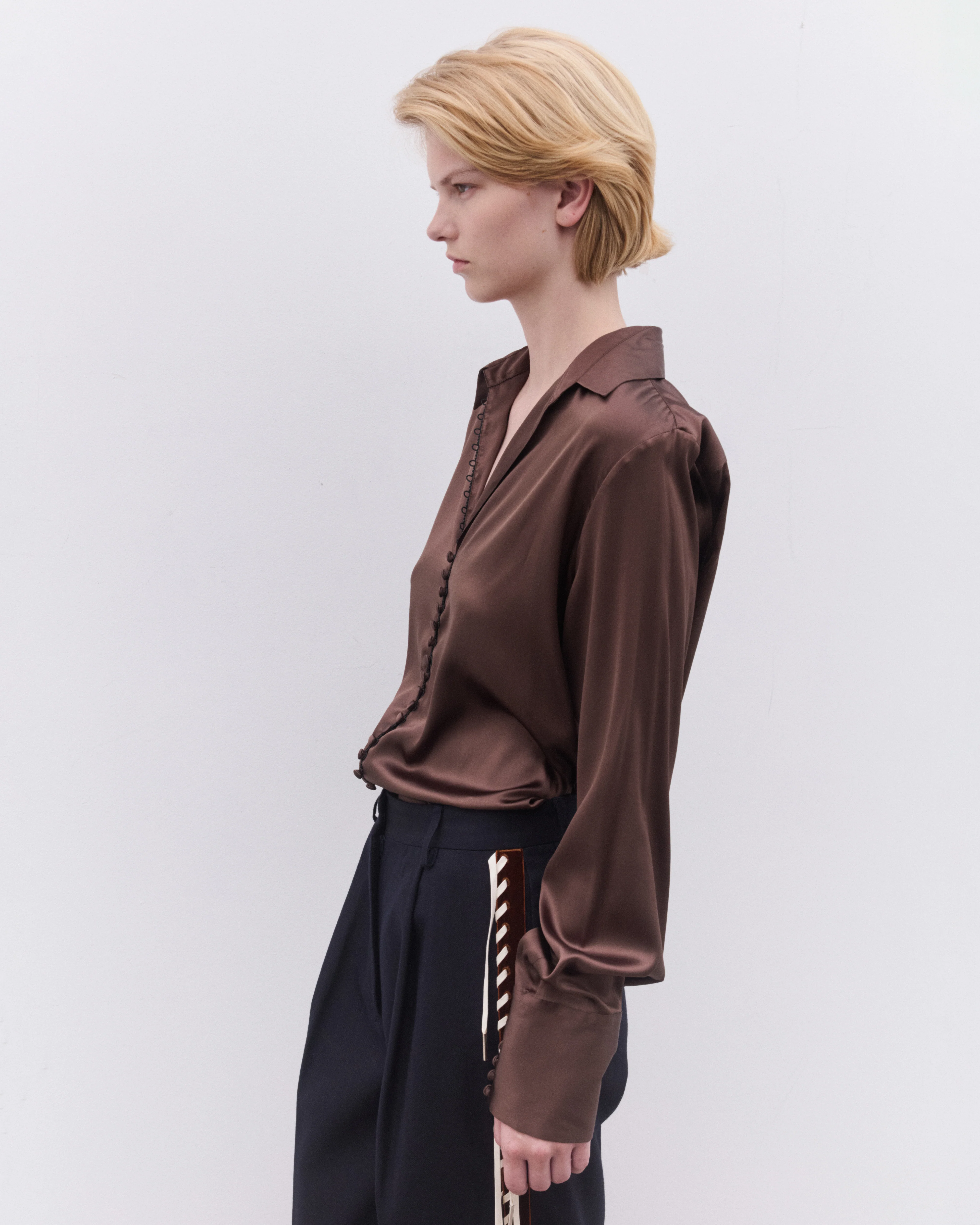 Dries Van Noten - Women’s Silk Shirt - (Brown) - Image 4