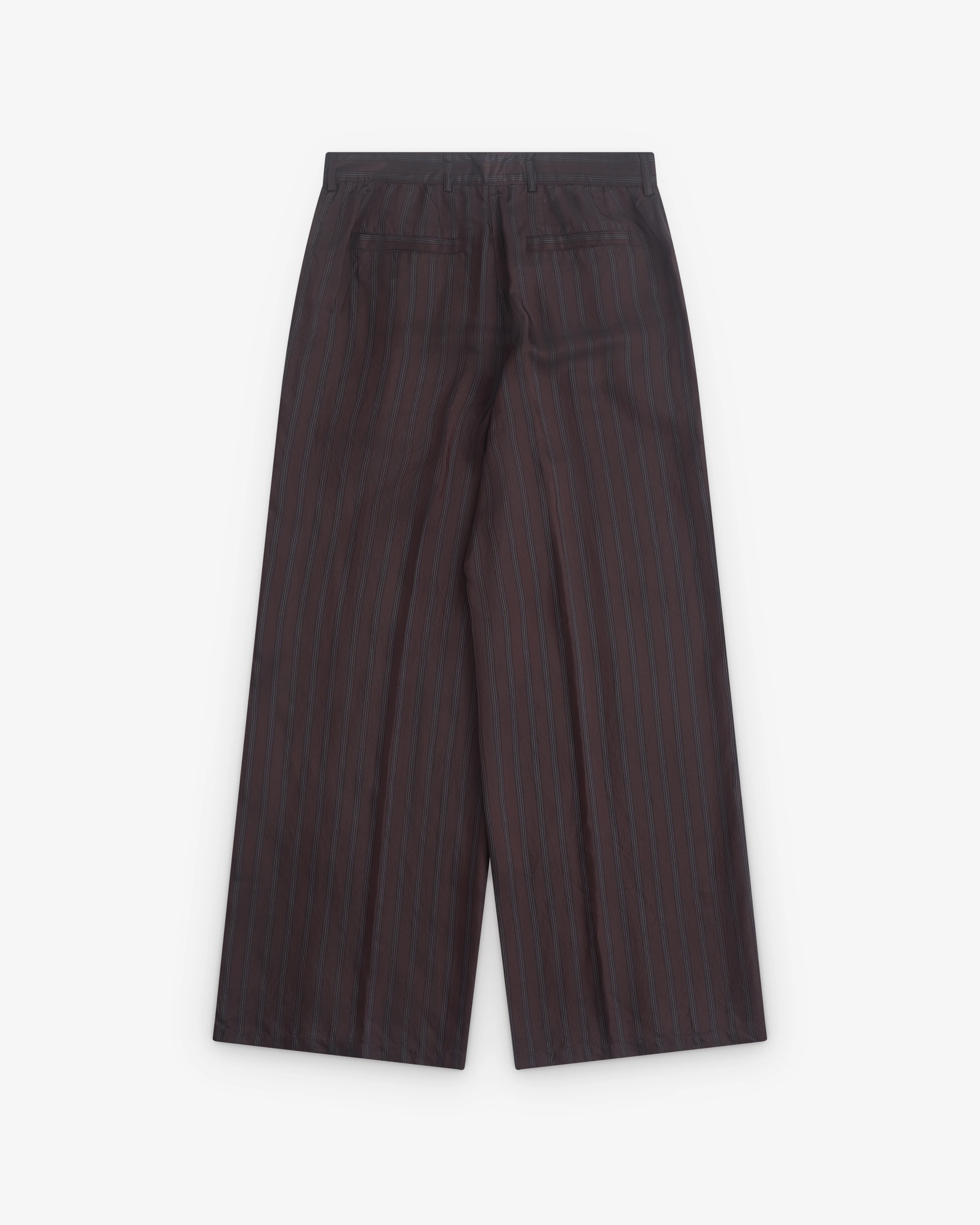 Dries Van Noten - Women’s Wide Leg Striped Trouser - (Burgundy) - Image 2