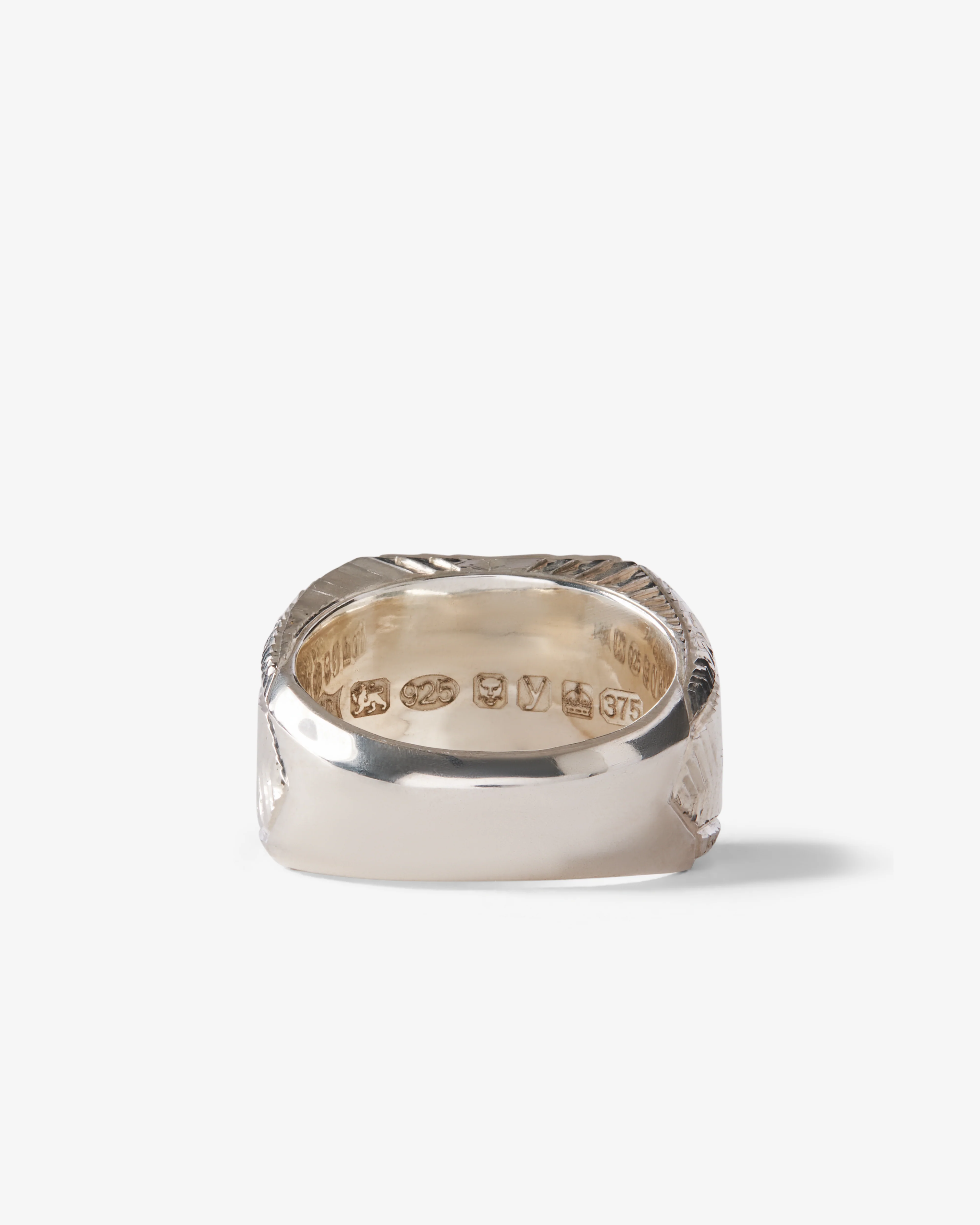 Duffy - Three Diamond Signet Ring - (Silver/Gold) - Image 3