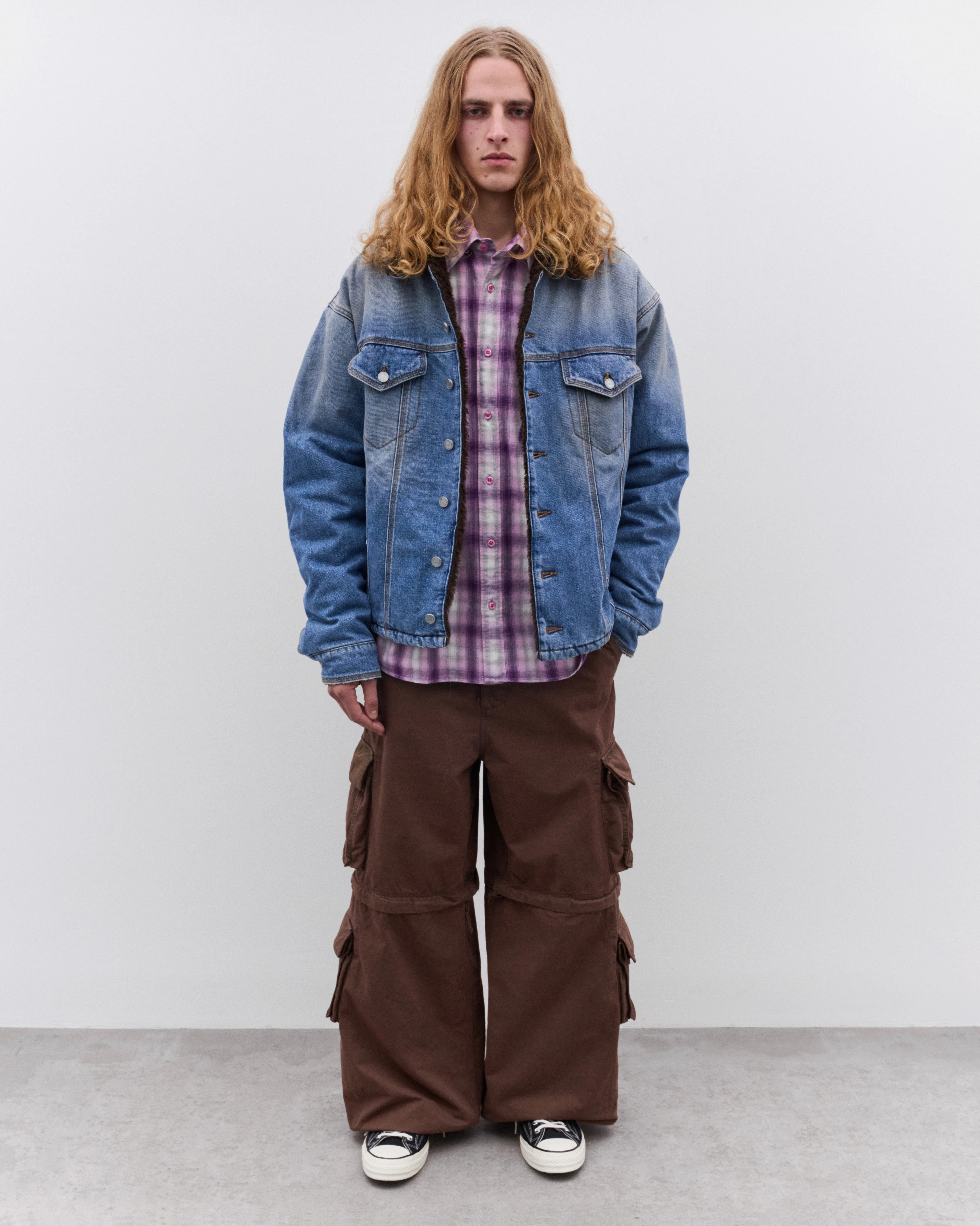 Erl - Purple Plaid Overshirt - (Purple) - Image 6