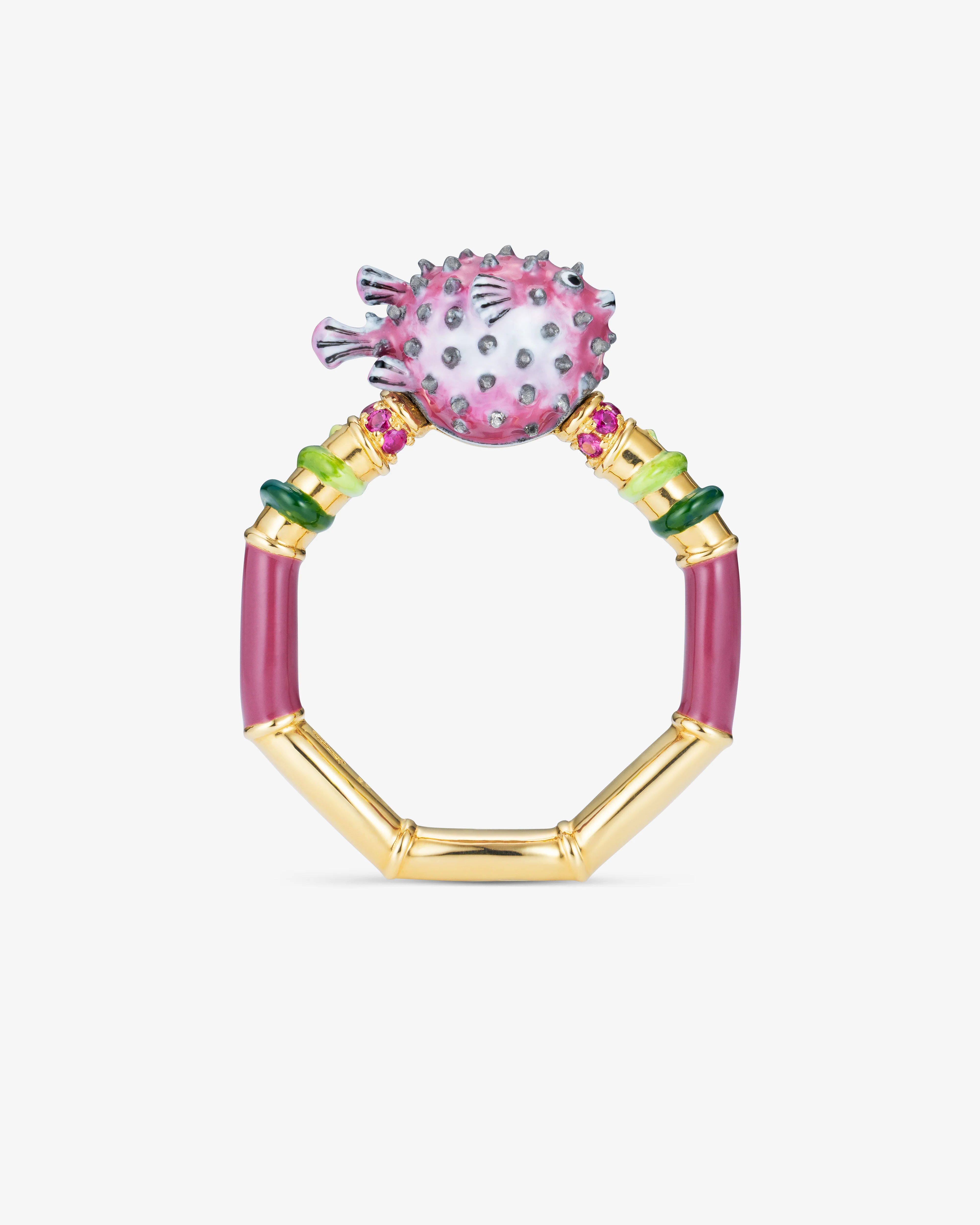 Francesca Villa - Swimming Puffer Fish Ring - (Multi) - Image 3