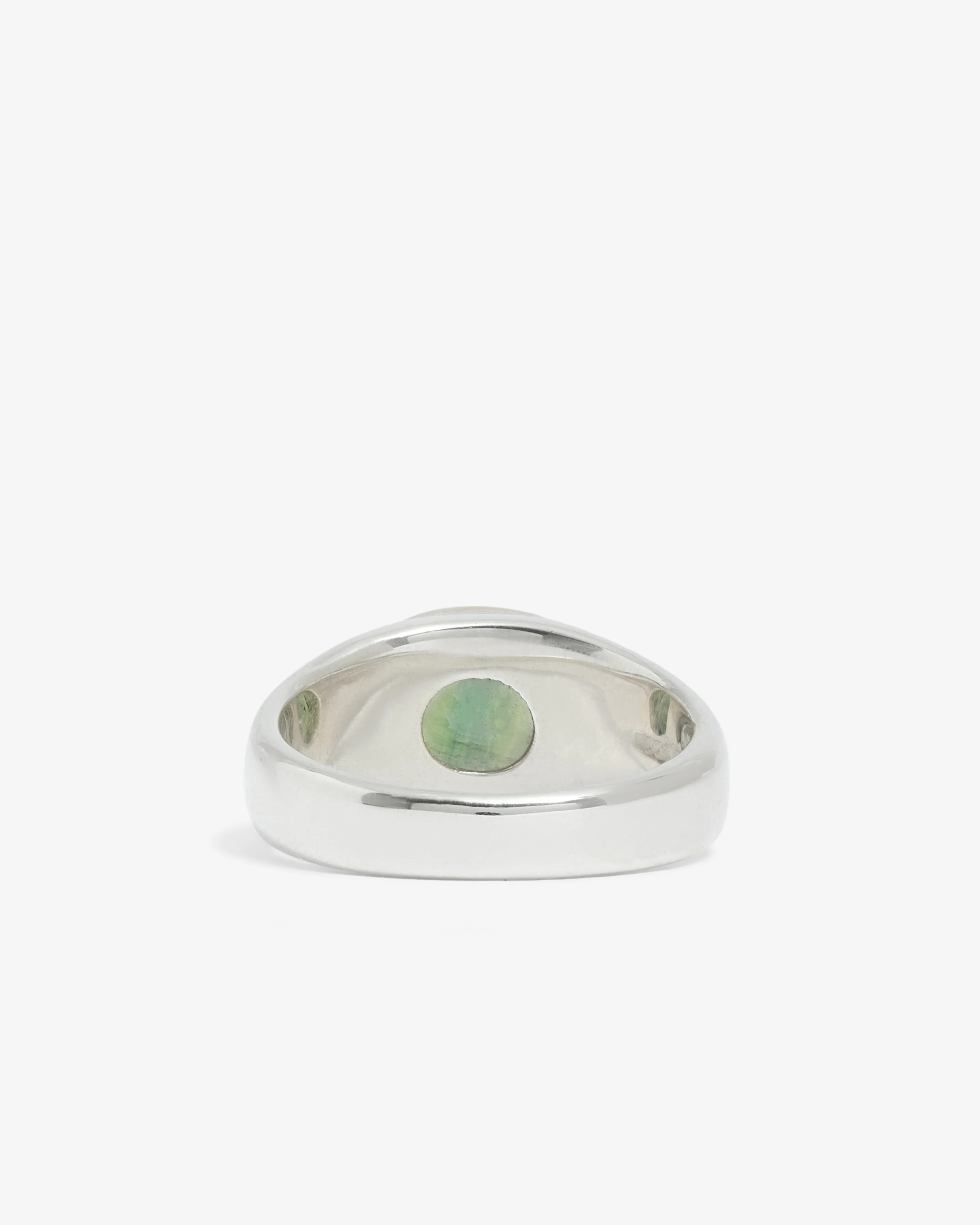 Frederick Grove - Green And Blue Sapphire Cushion Ring - (Silver) - Image 3