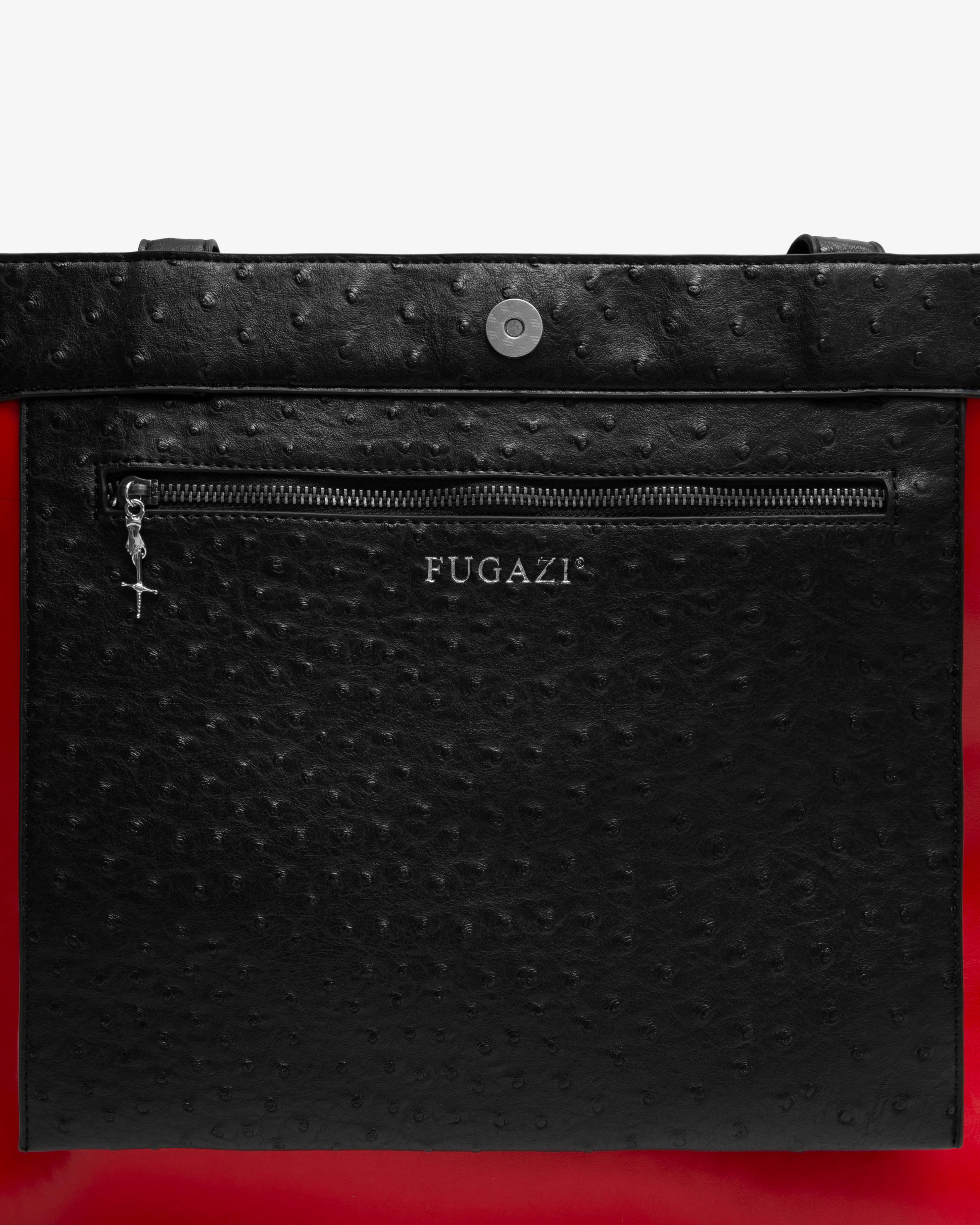 Fugazi - Men’s Bullseye Weekender Bag - (Black Ostrich) - Image 2