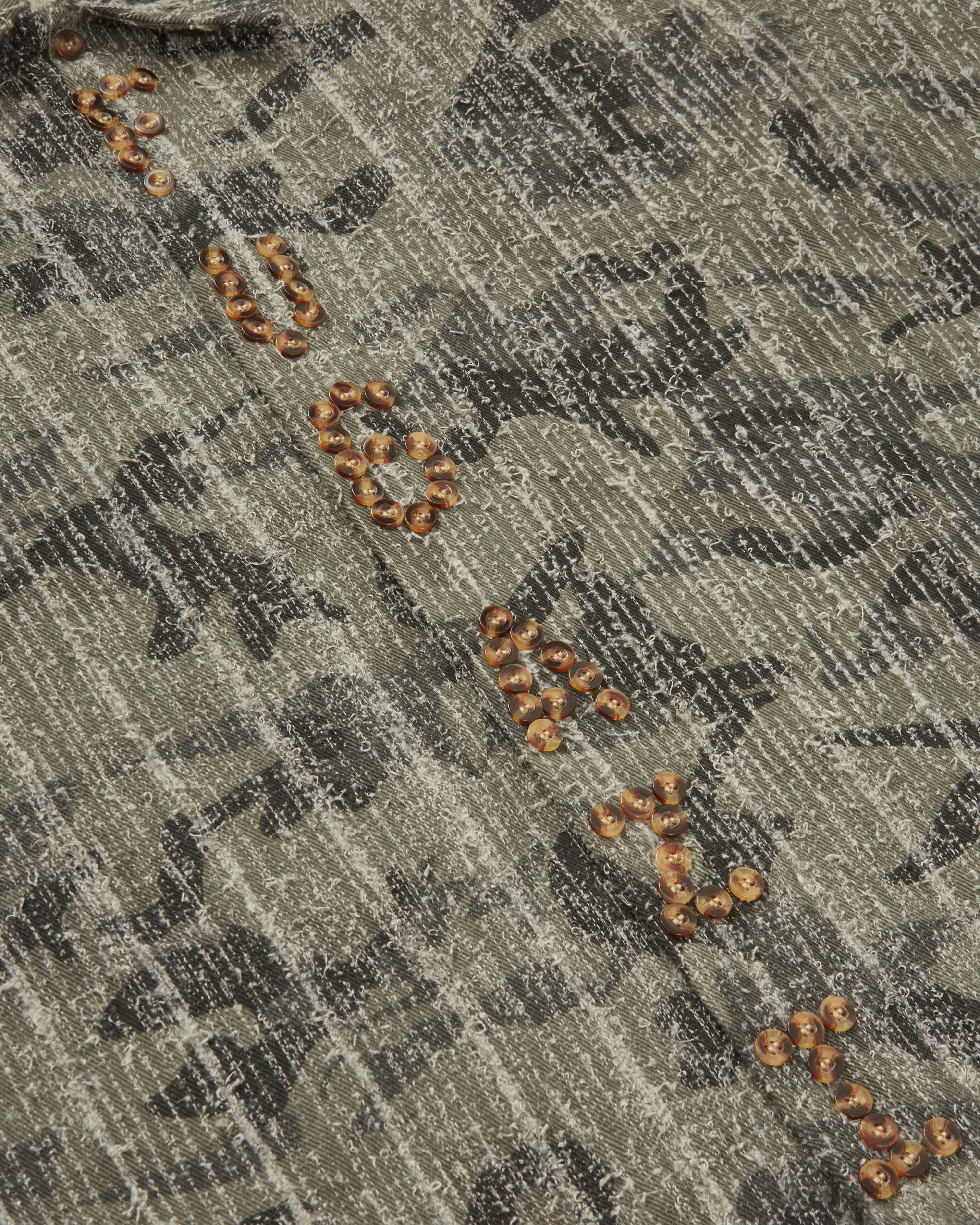 Fugazi - Men's Textured Letter Button Up - (Camo) - Image 3