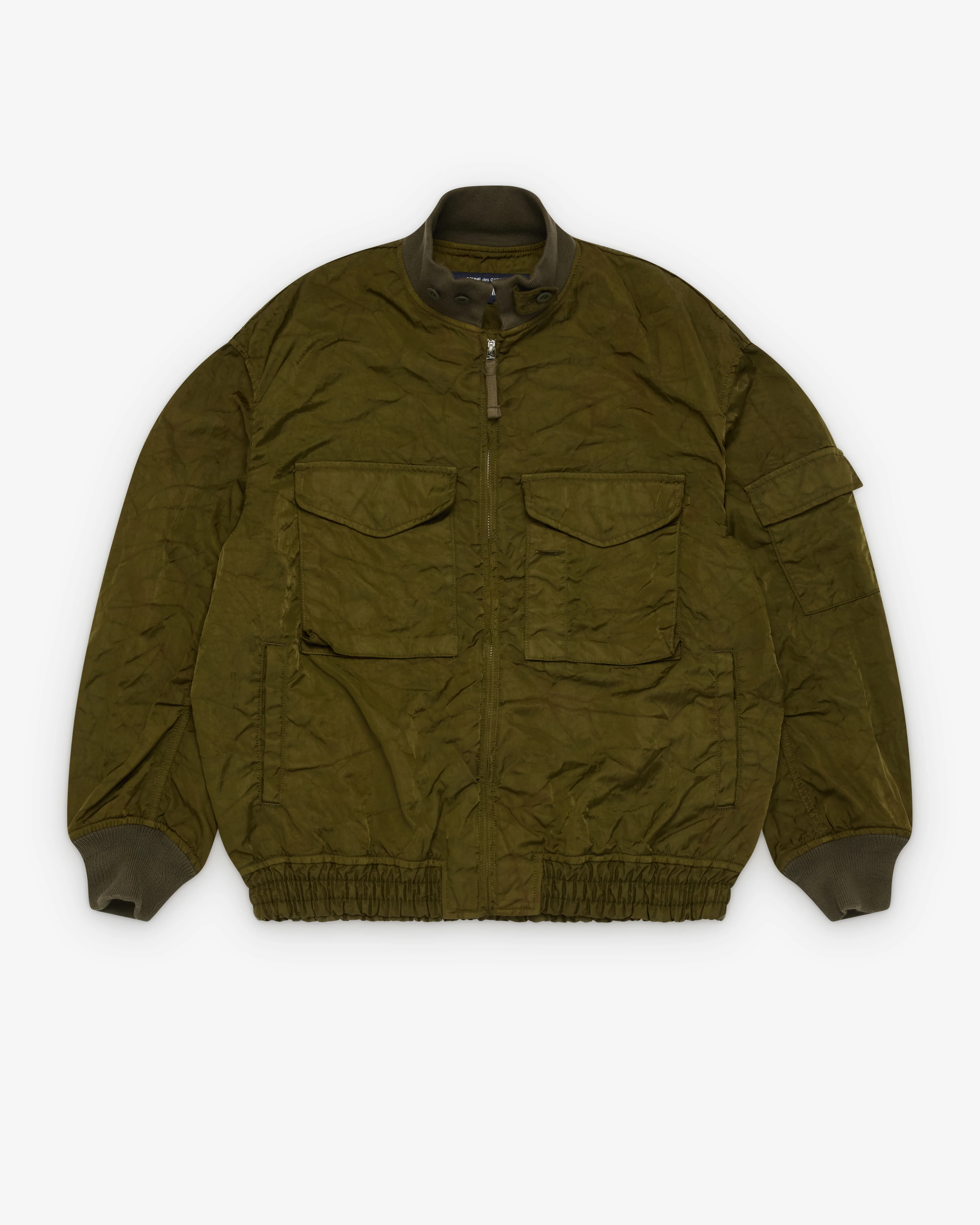 CDG Homme - Men's Crinkled Bomber Jacket - (Olive)