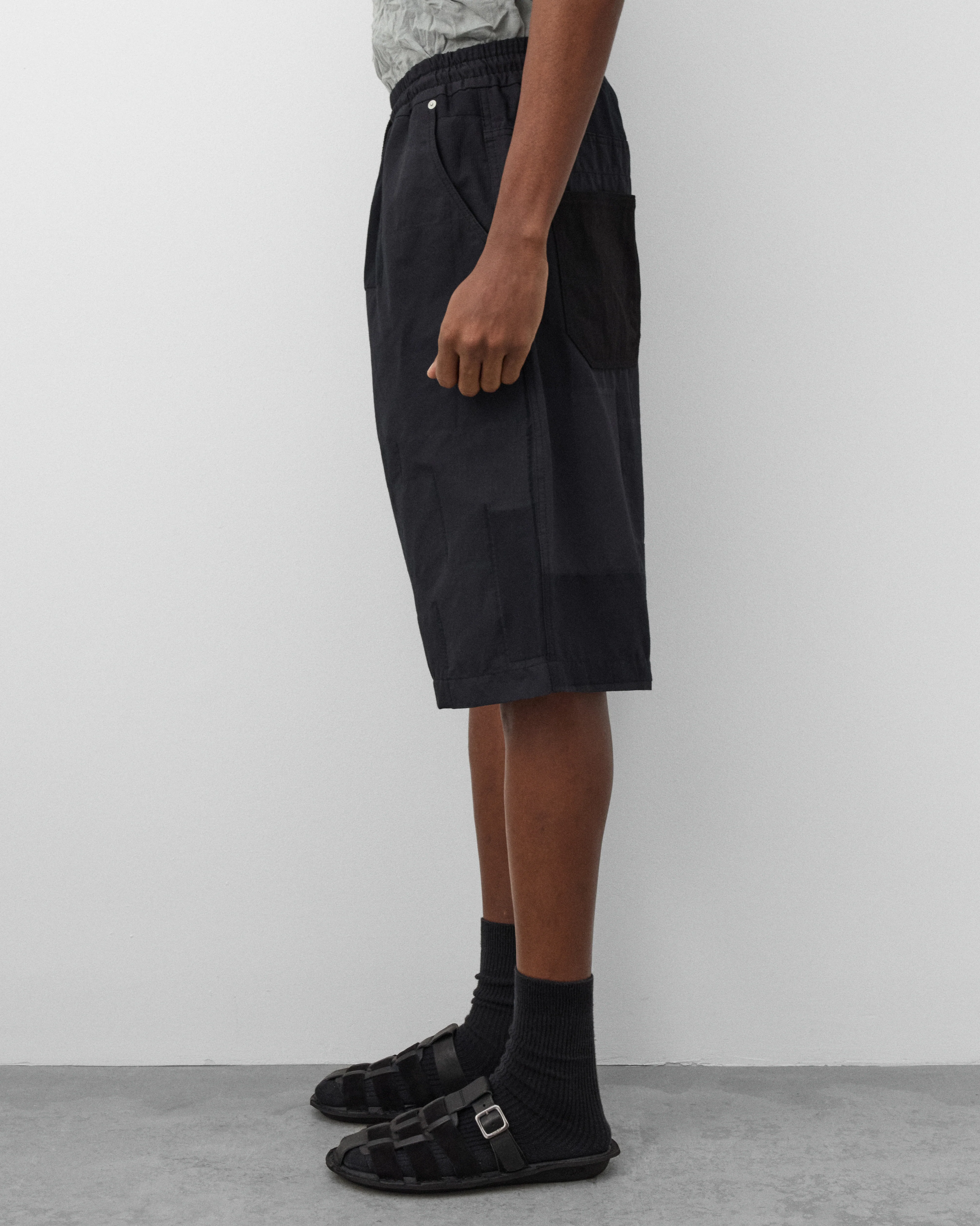 CDG Homme - Men's Patchwork Shorts - (Navy) - Image 4