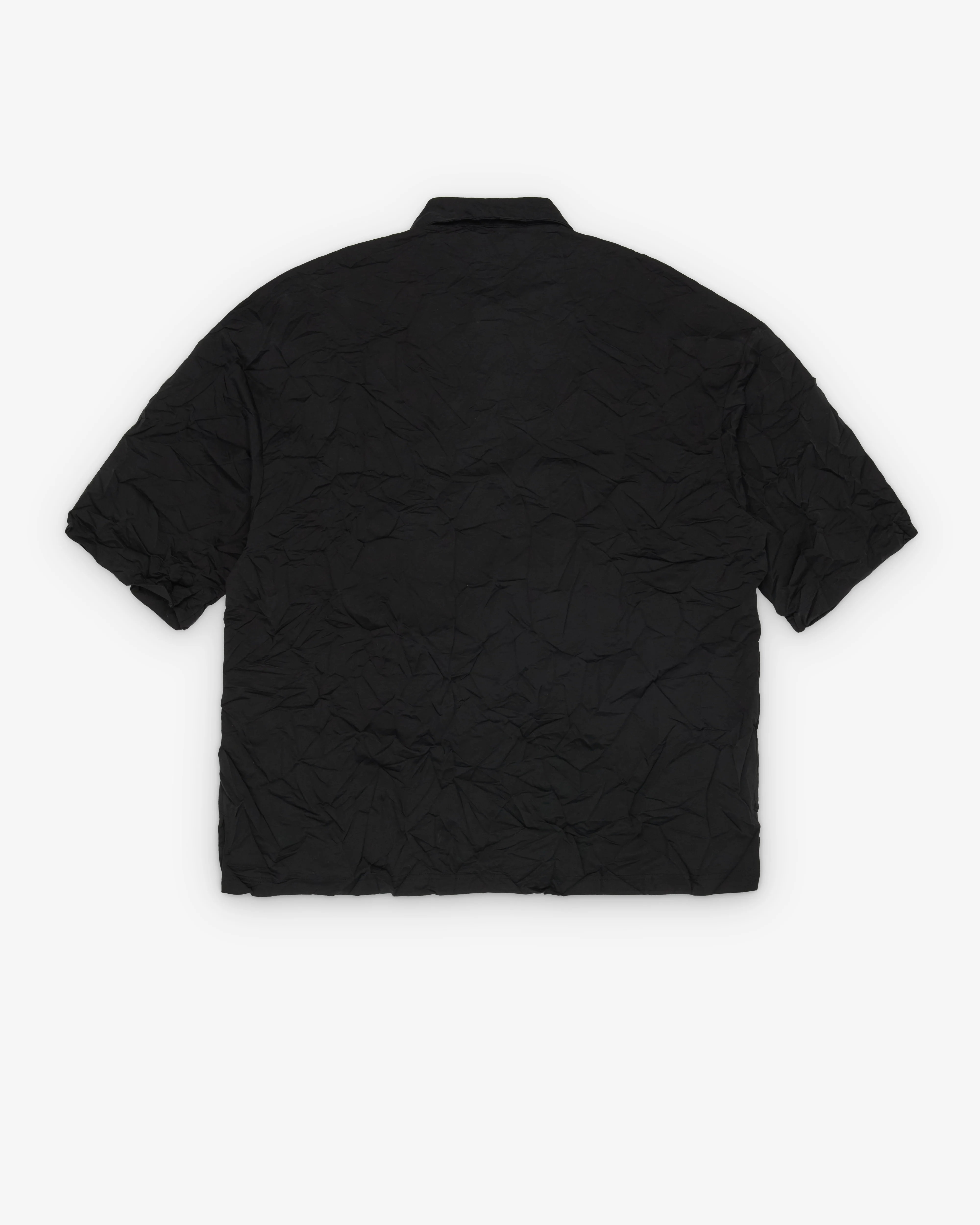CDG Homme - Men's Crinkled Short Sleeve Shirt - (Black) - Image 2