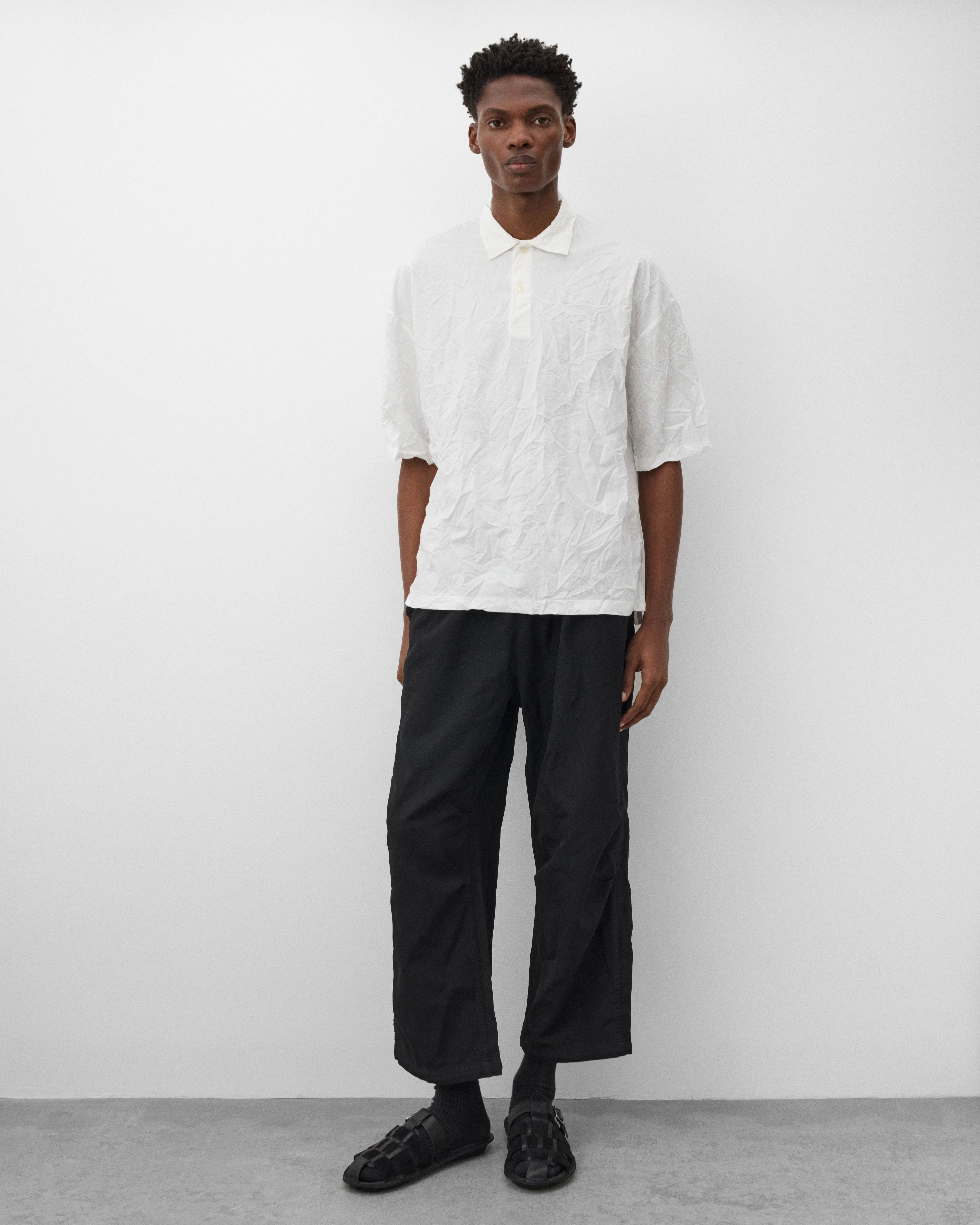 CDG Homme - Men's Crinkled Short Sleeve Shirt - (White) - Image 6